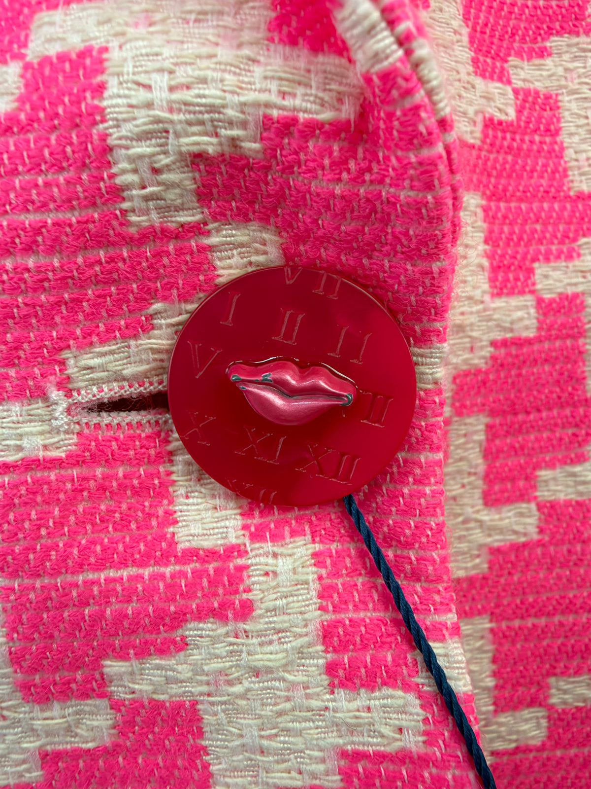 Tinta & Bariloche Junco Hot Pink & Cream Houndstooth Blazer NWT - AU12/14