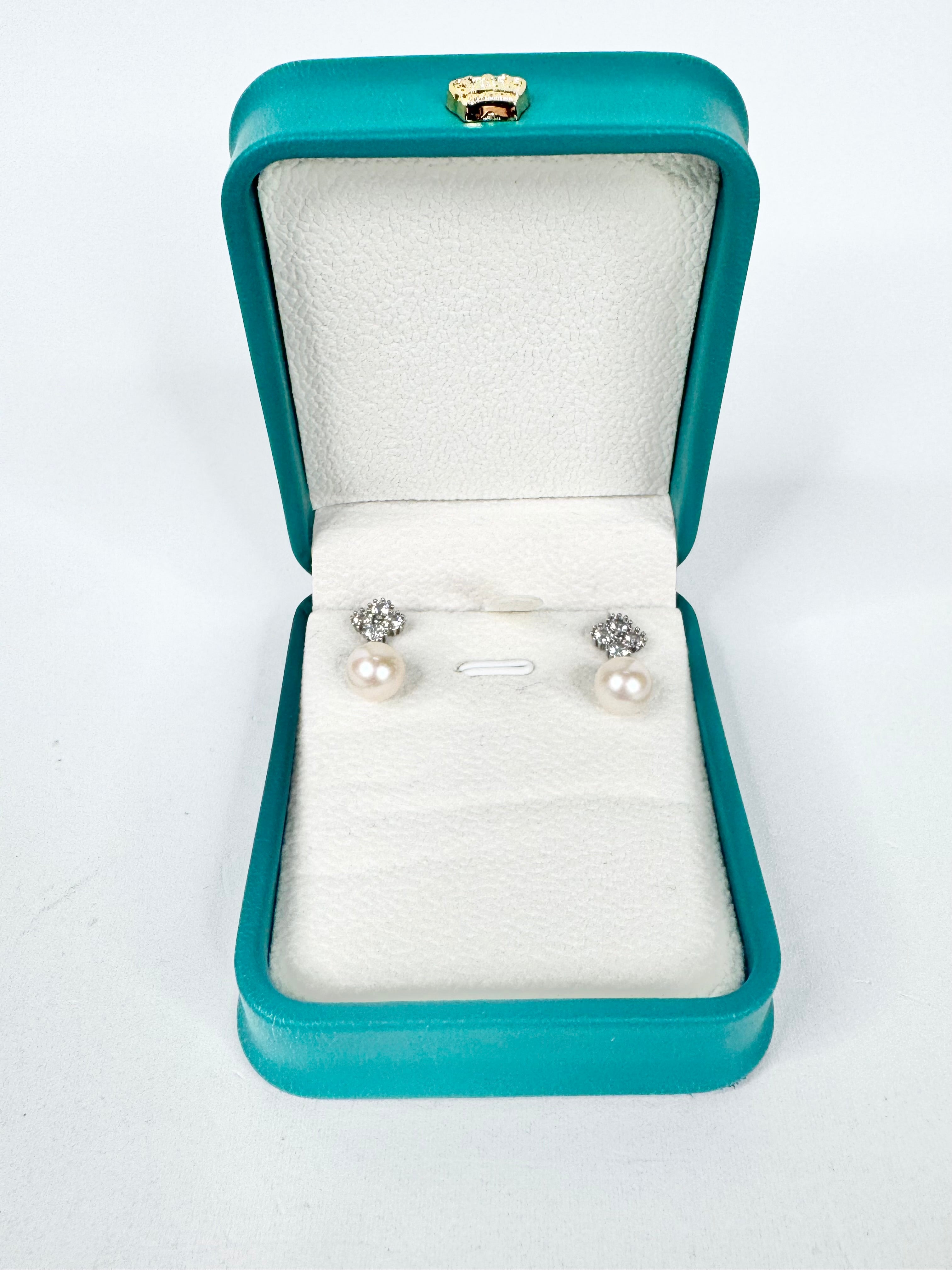 Silver, Crystal & Freshwater Pearl Earrings