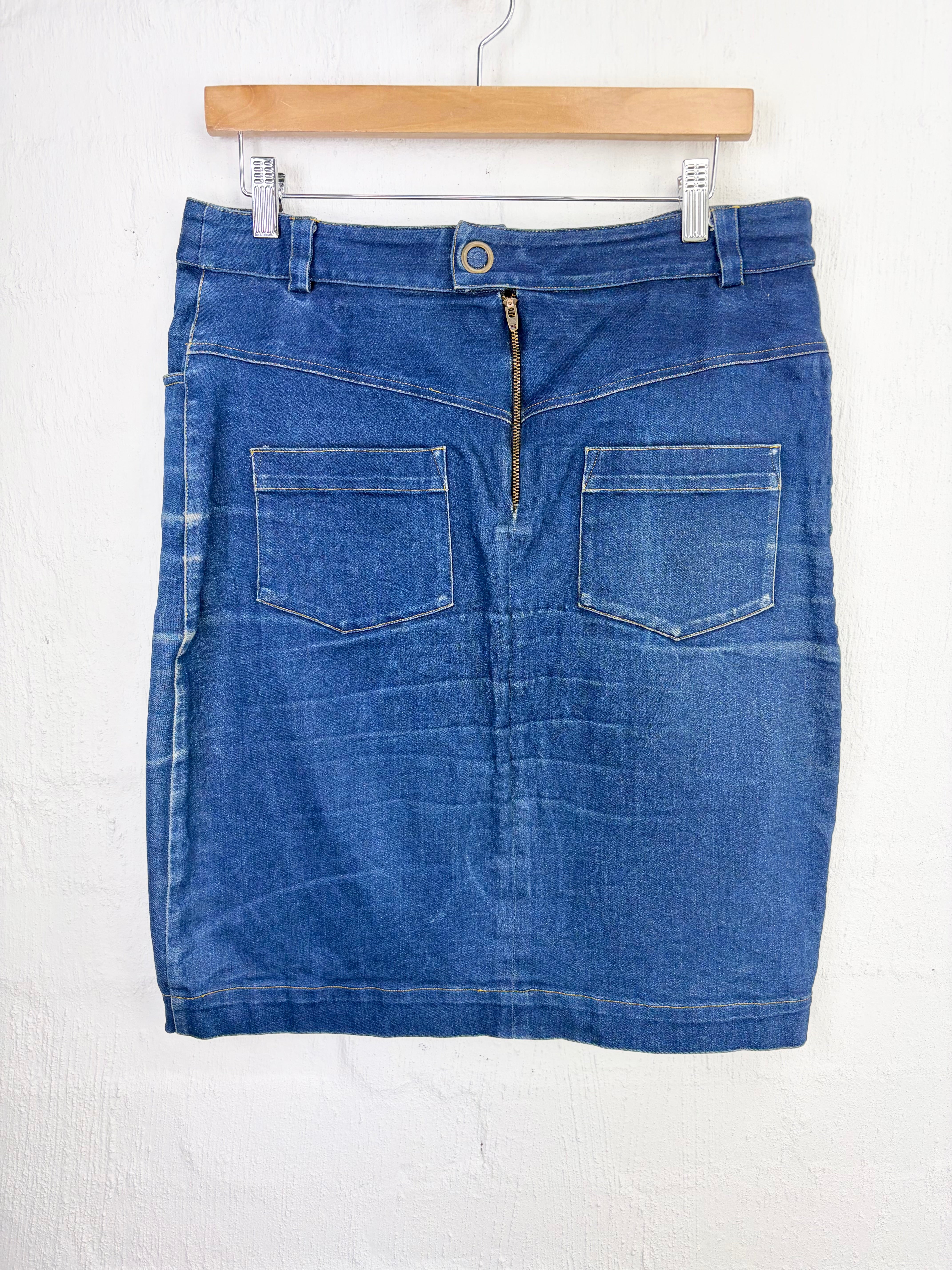 Obus Blue Retro Inspired Denim Mini Skirt - AU14