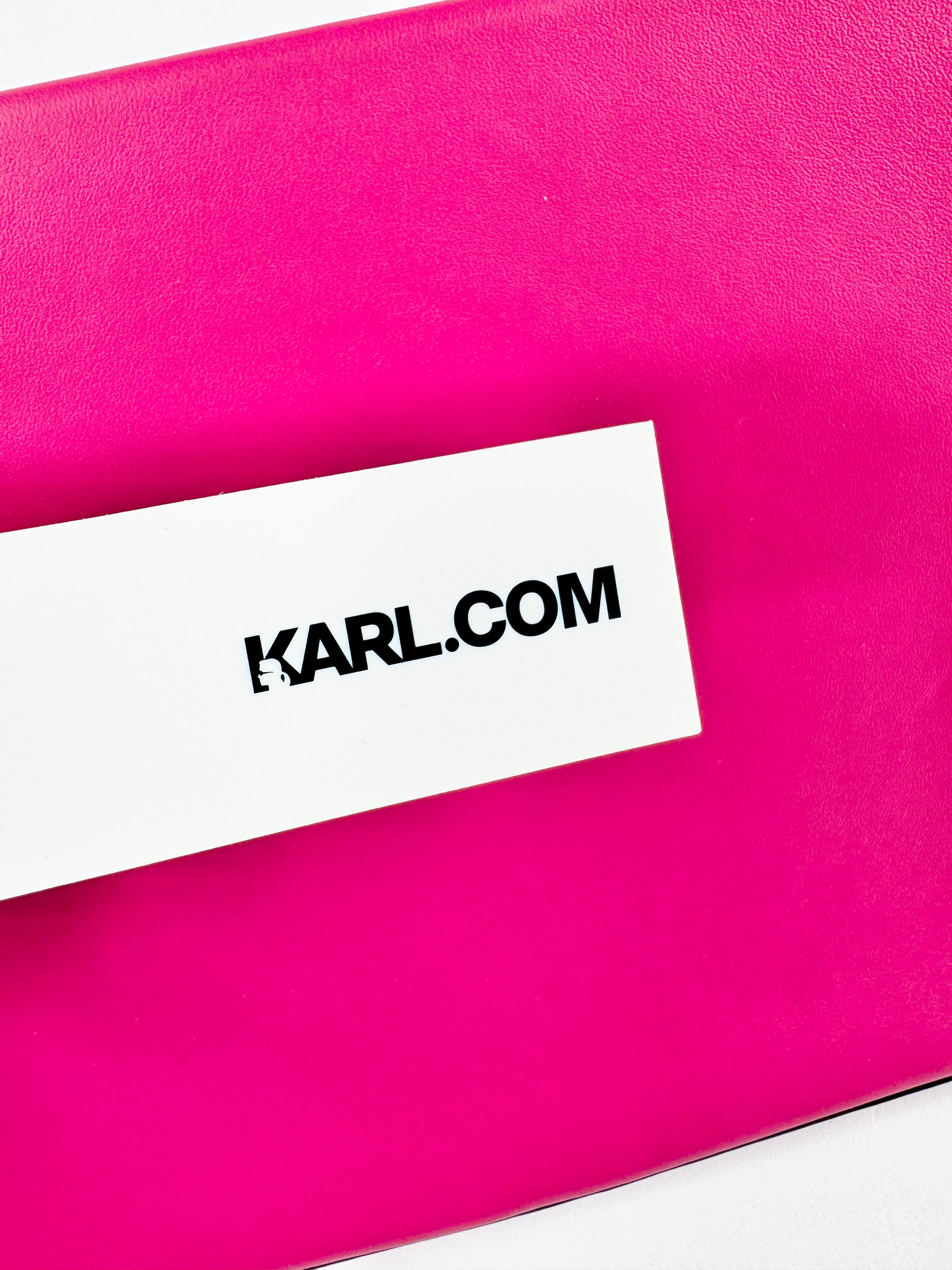 Karl Lagerfeld Hot Pink Quilted 'K/Kurl' Clutch NWT