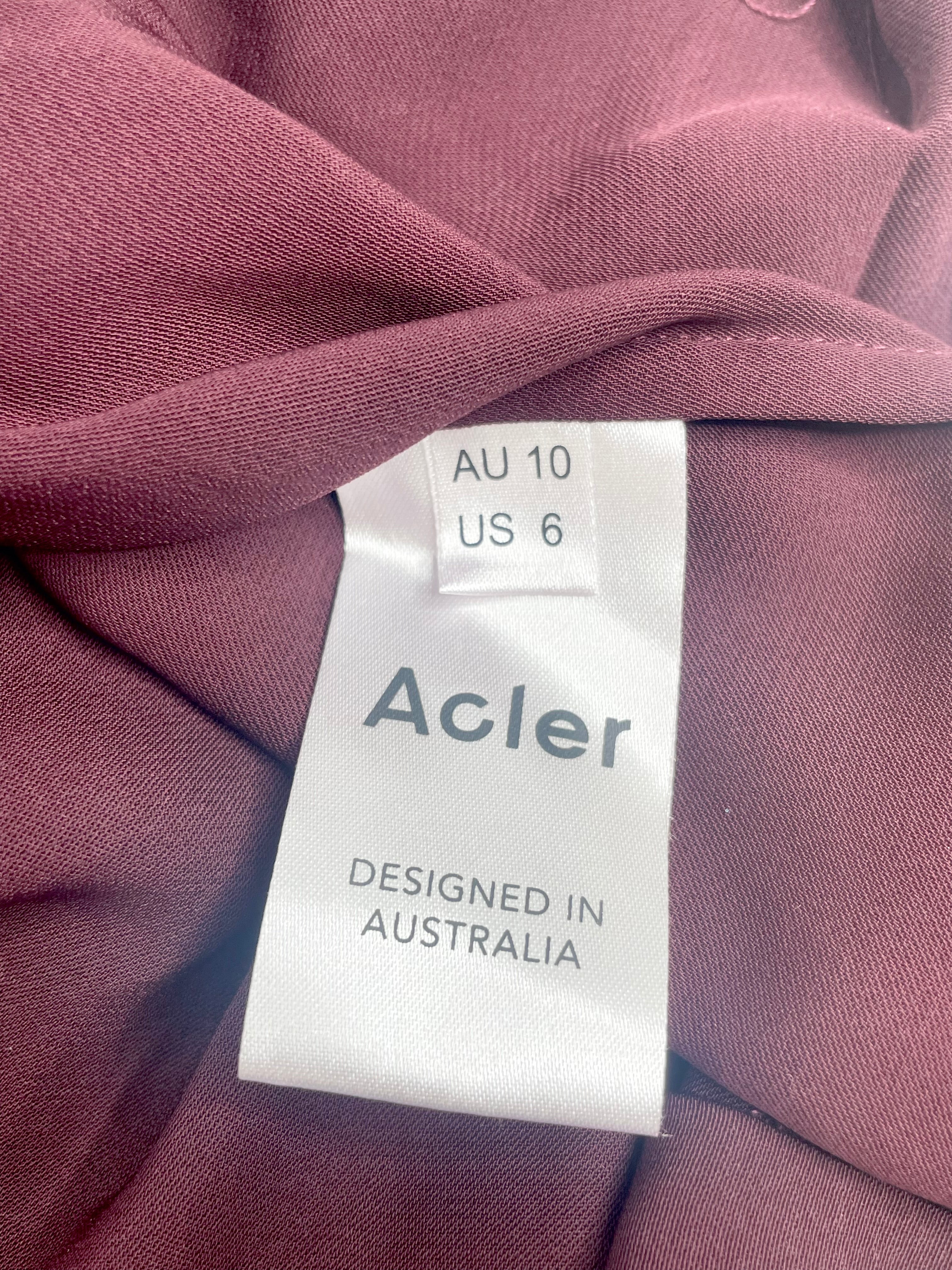 Acler Maroon Wrap Blouse - AU10