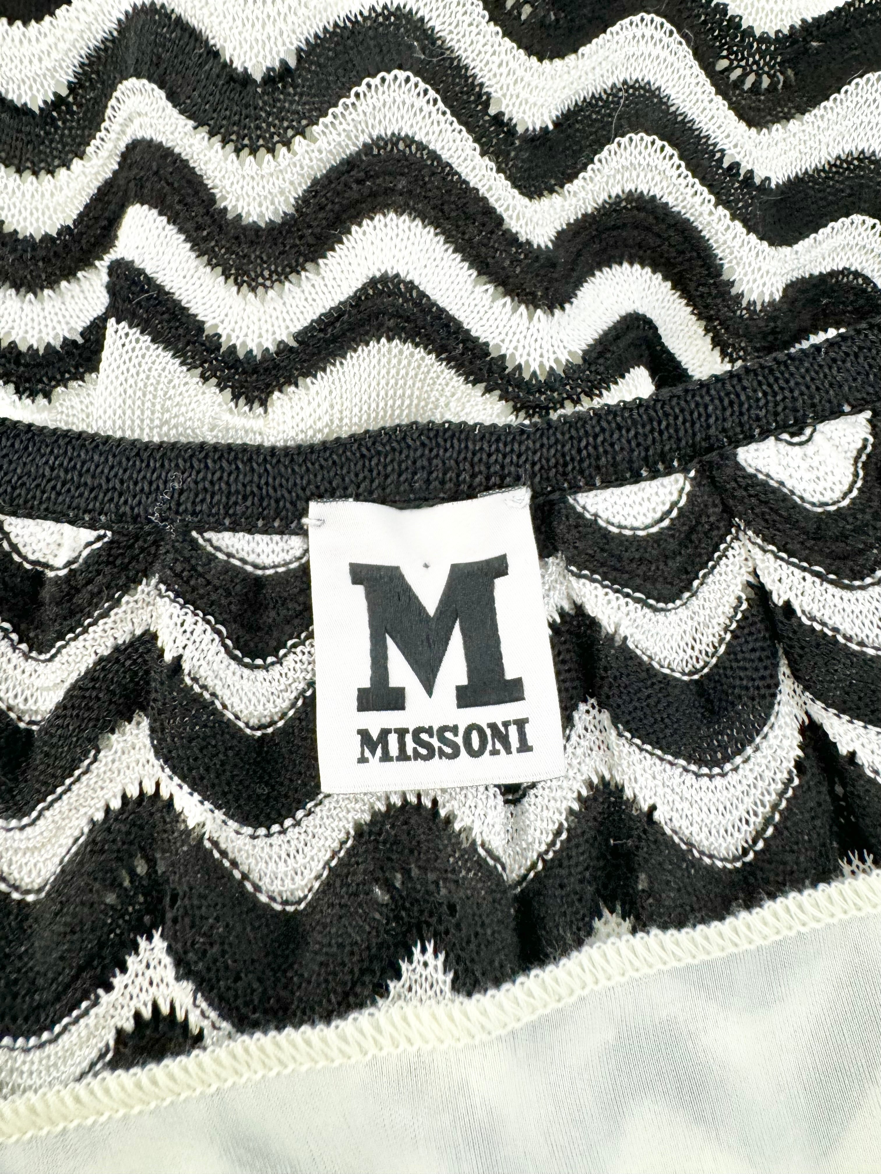 M Missioni Black & White Zig Zag Dress - AU12