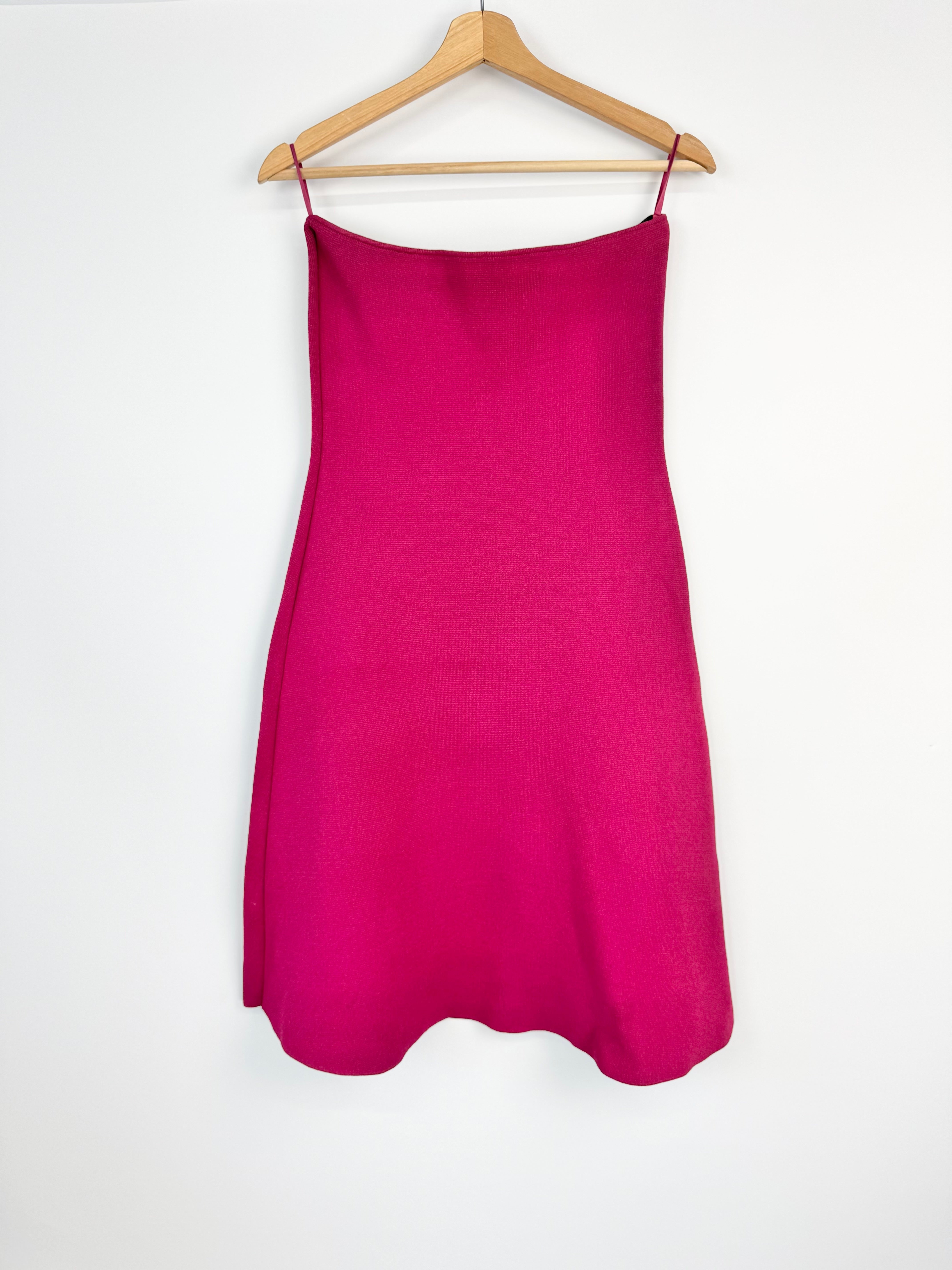 Scanlan Theodore Strapless Cerise Body Con Bell Skirt Dress - AU10