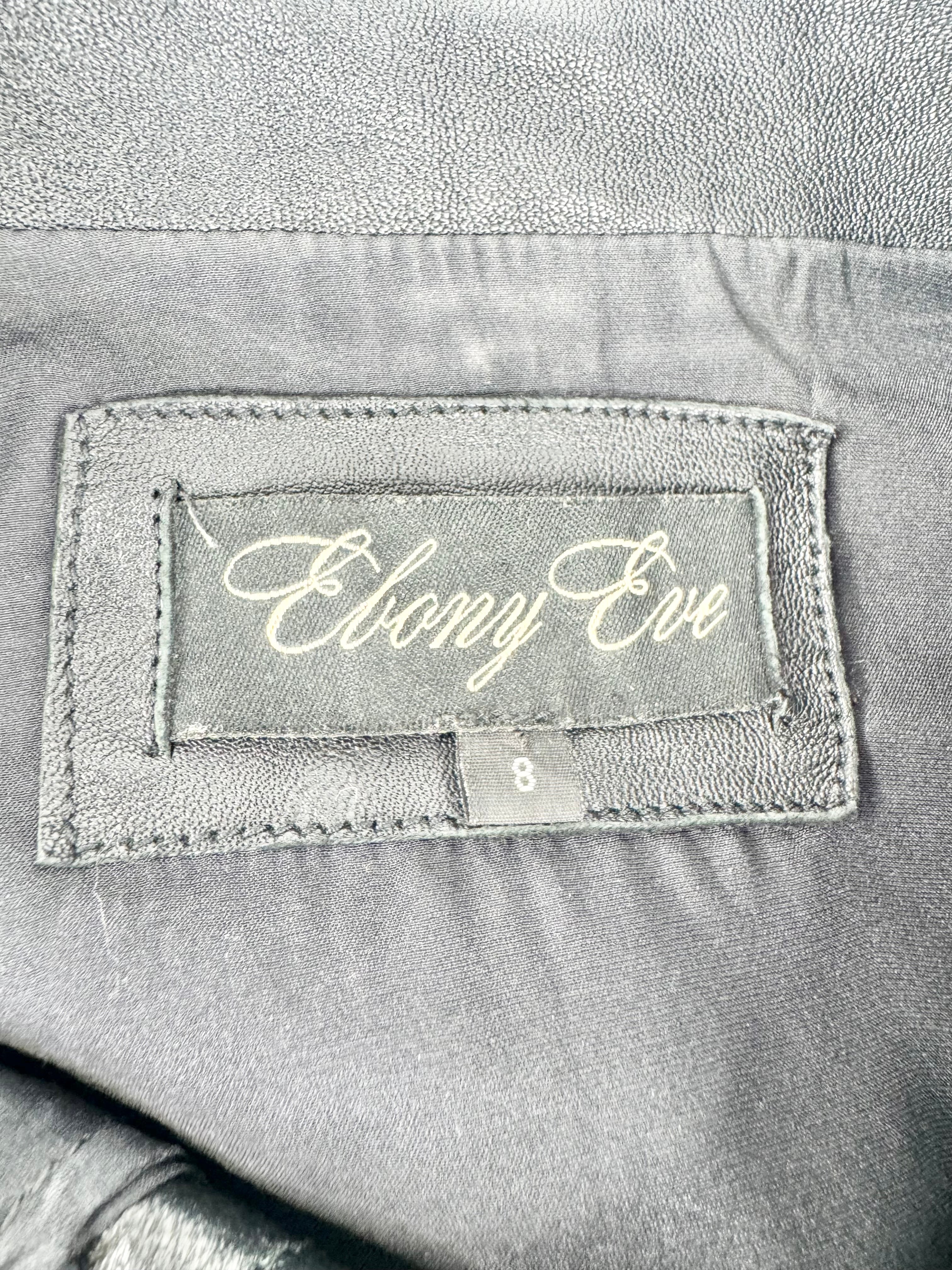 Ebony Eve Black Silk Trim Leather Jacket - AU8