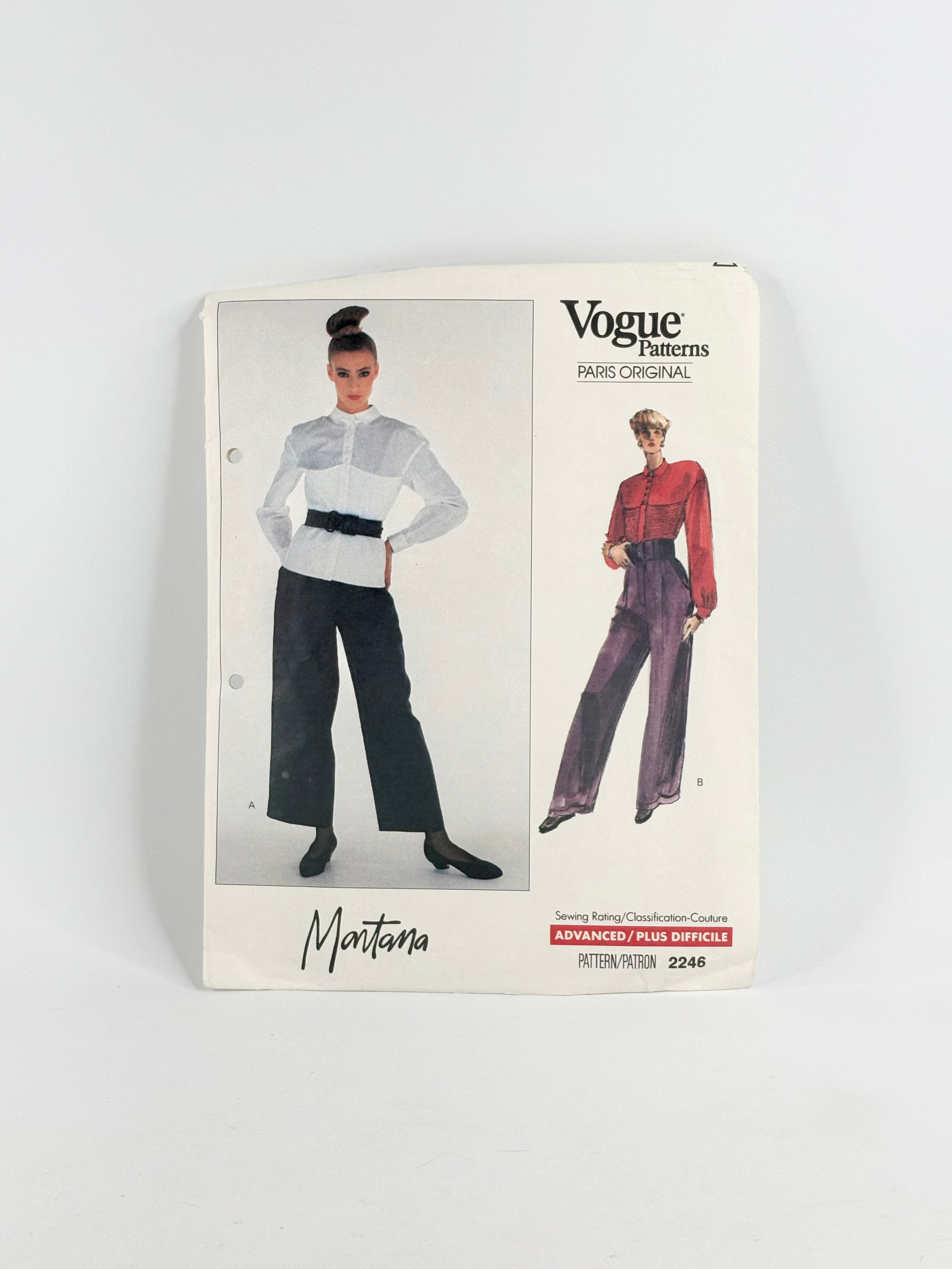 Vogue Paris Original Montana Top & Pants: No. 2246 - Size 8