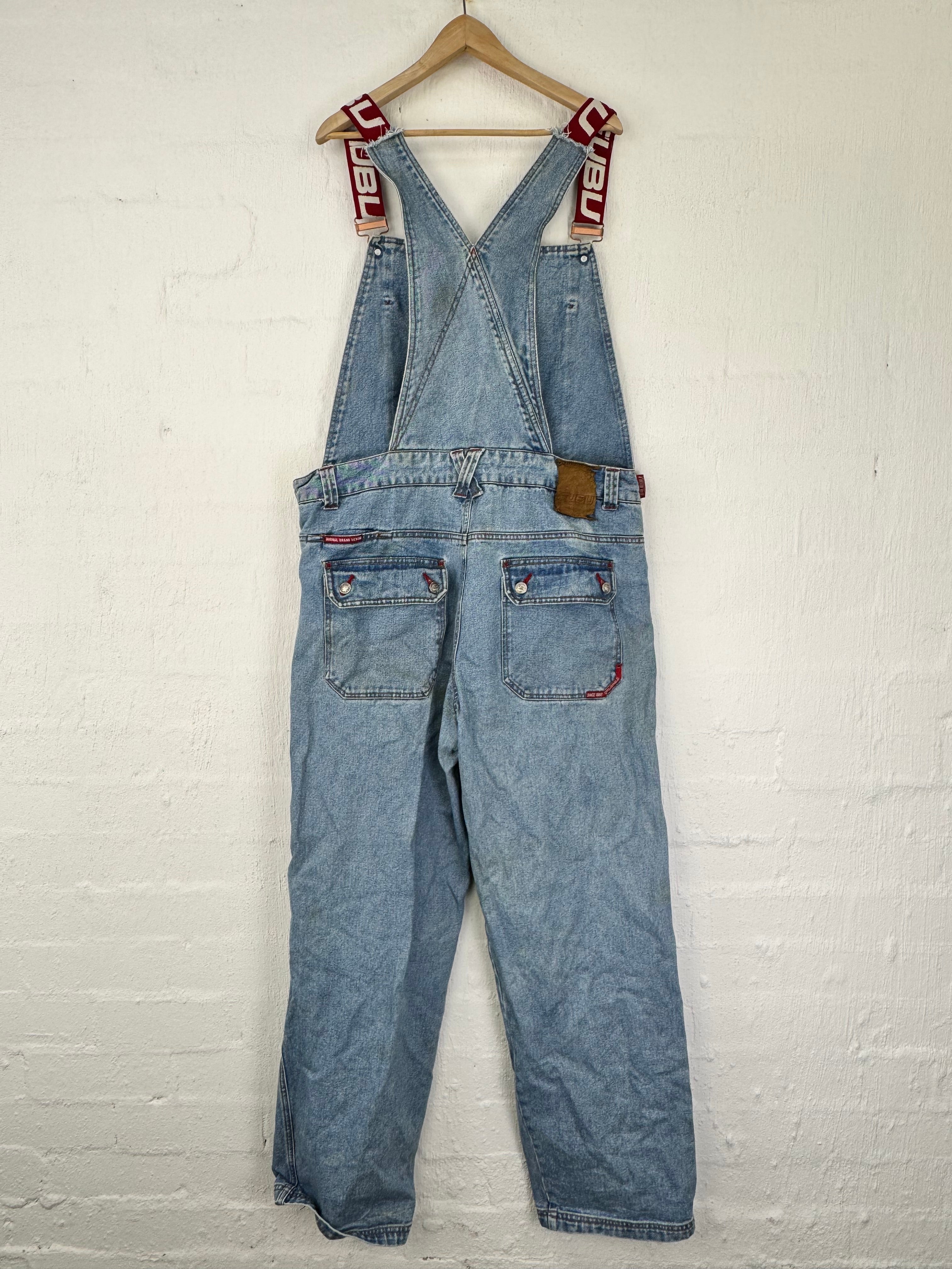 Vintage Fubu Faded Denim Overalls - AU14