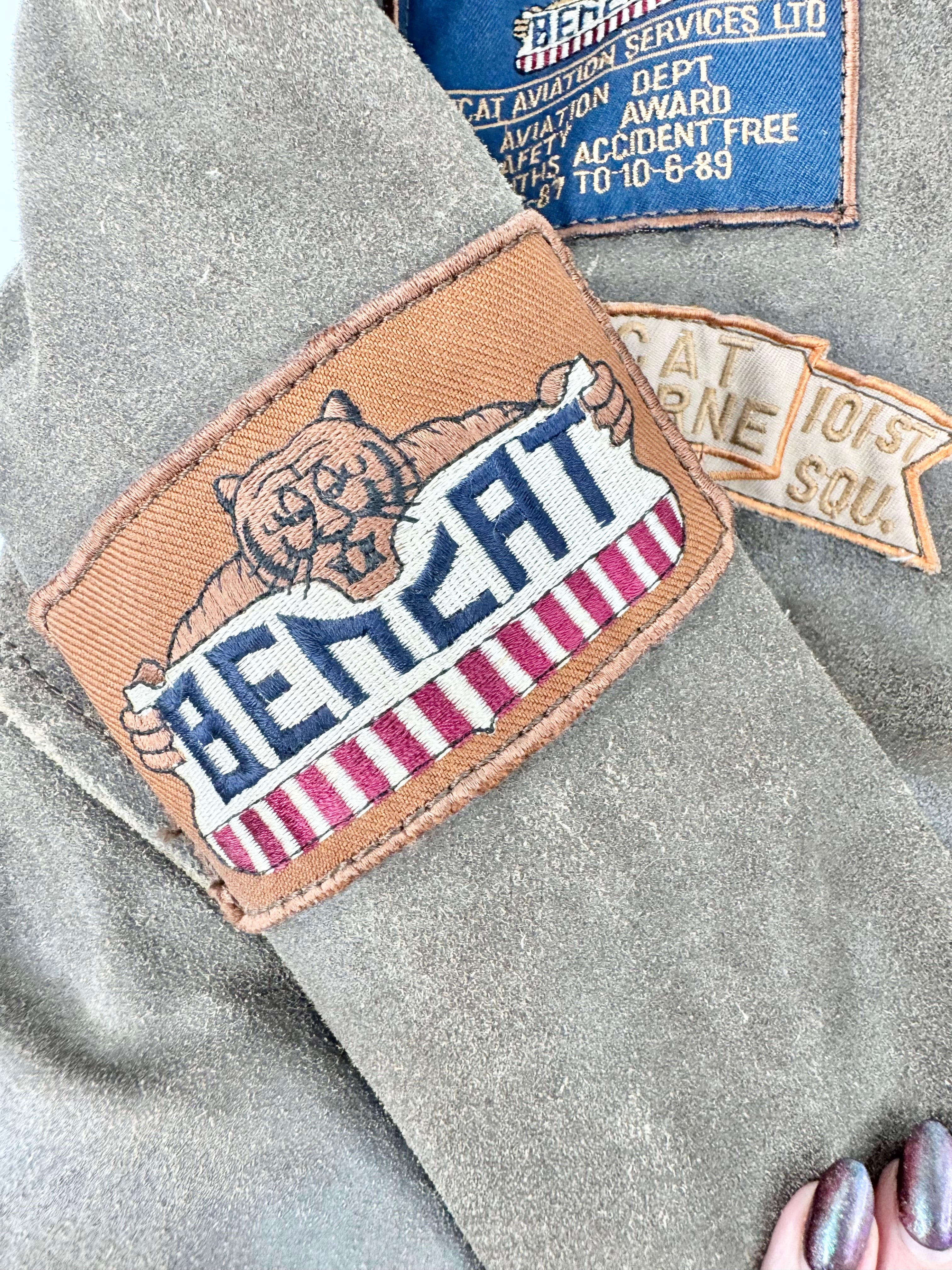 Vintage USA Bencat Leather Bomber Jacket - XL