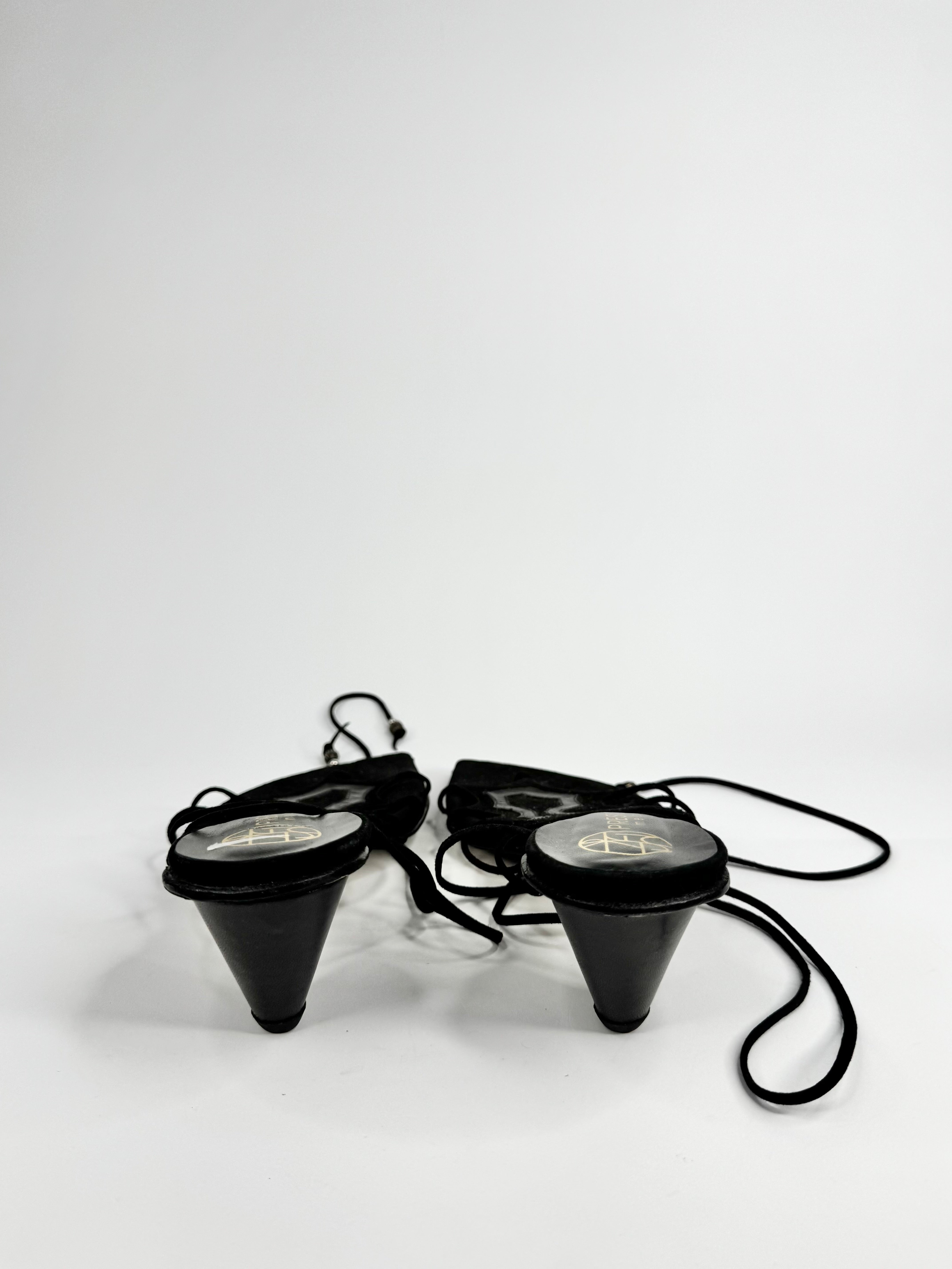 Preston Zly Black Lace Up Pointed Tip Sandals -