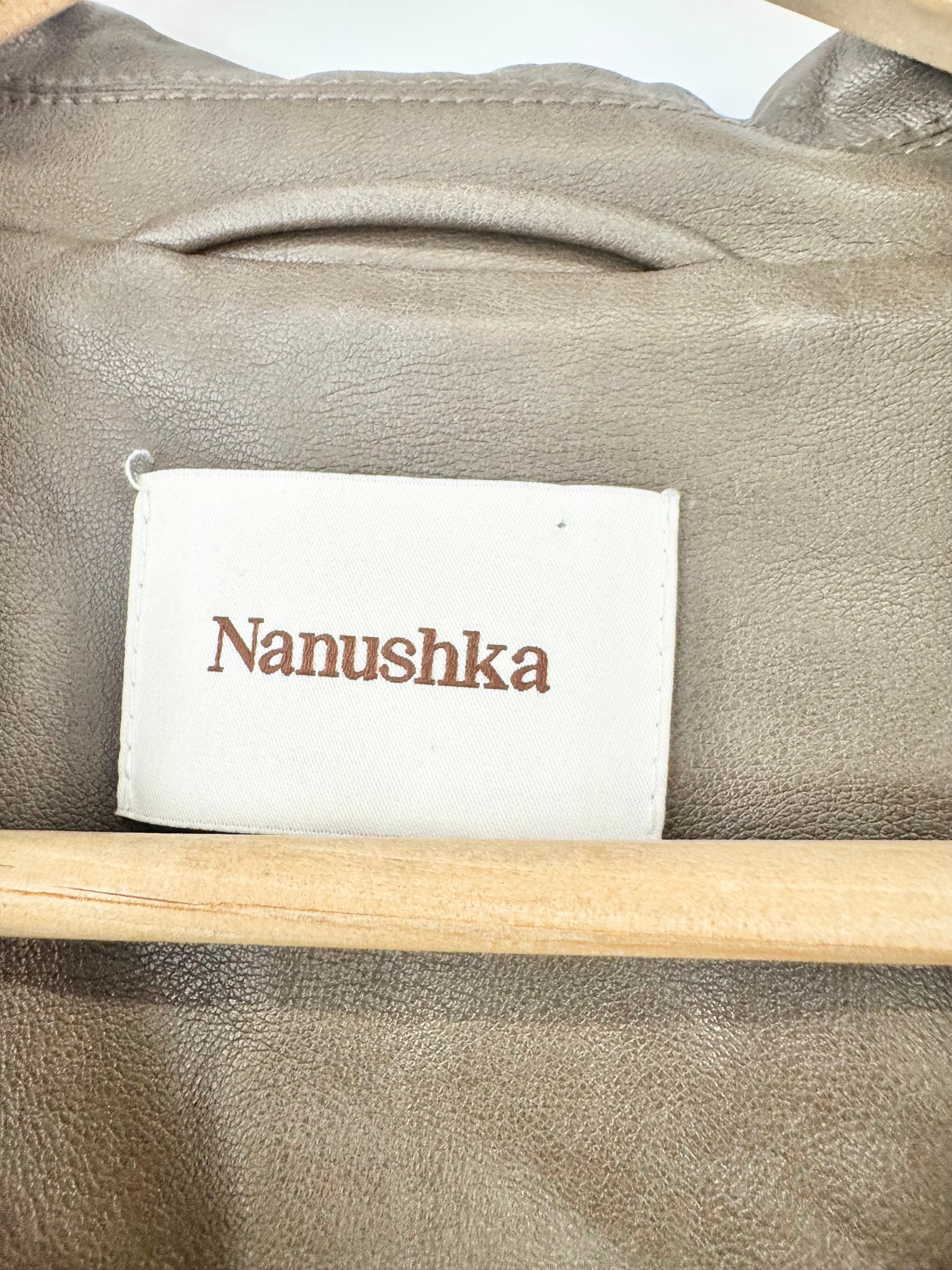 Nanushka Coffee Brown Vegan Leather Jacket - AU10