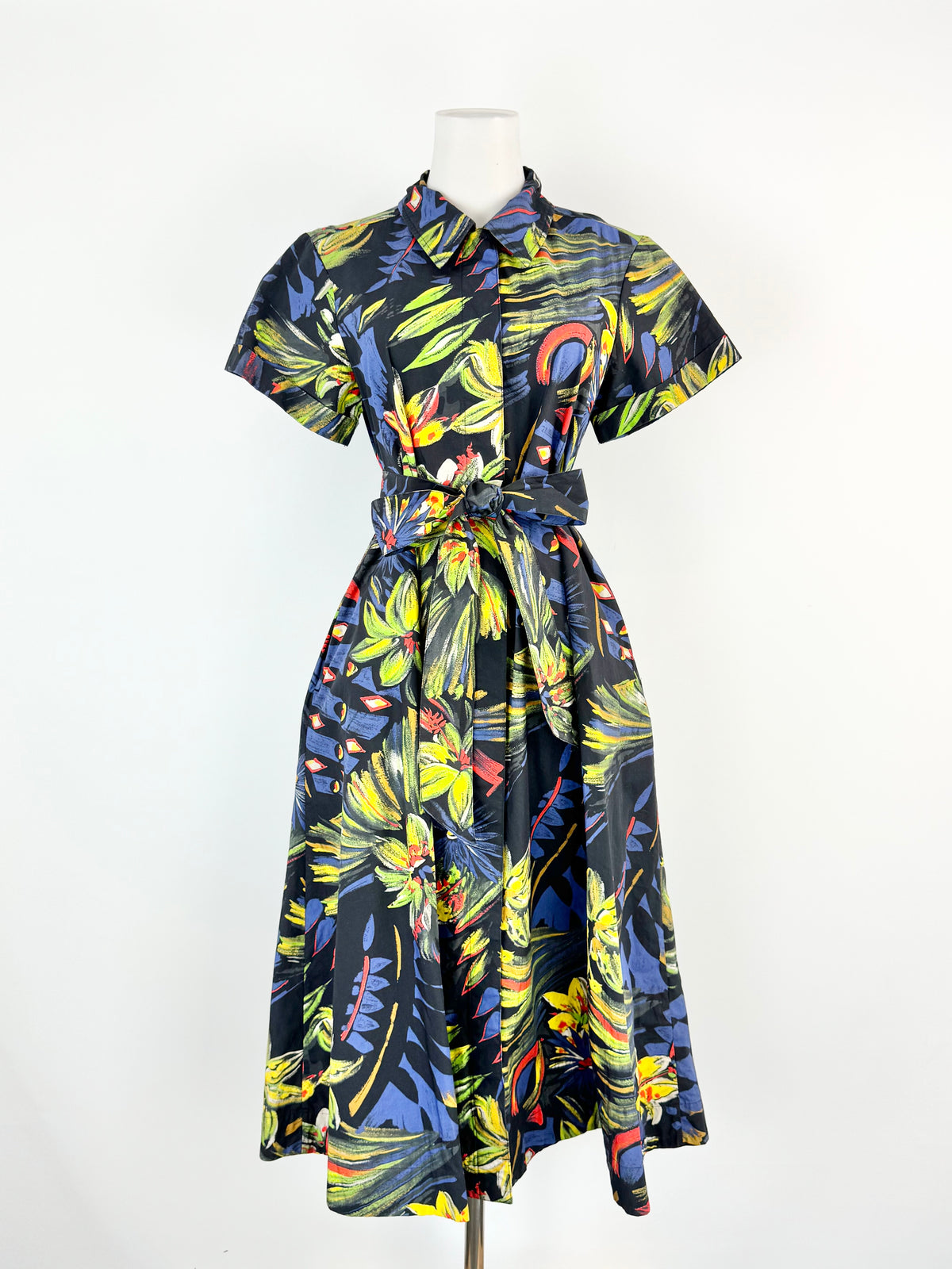 Toast Blue Short Sleeve Poplin Dress - AU8