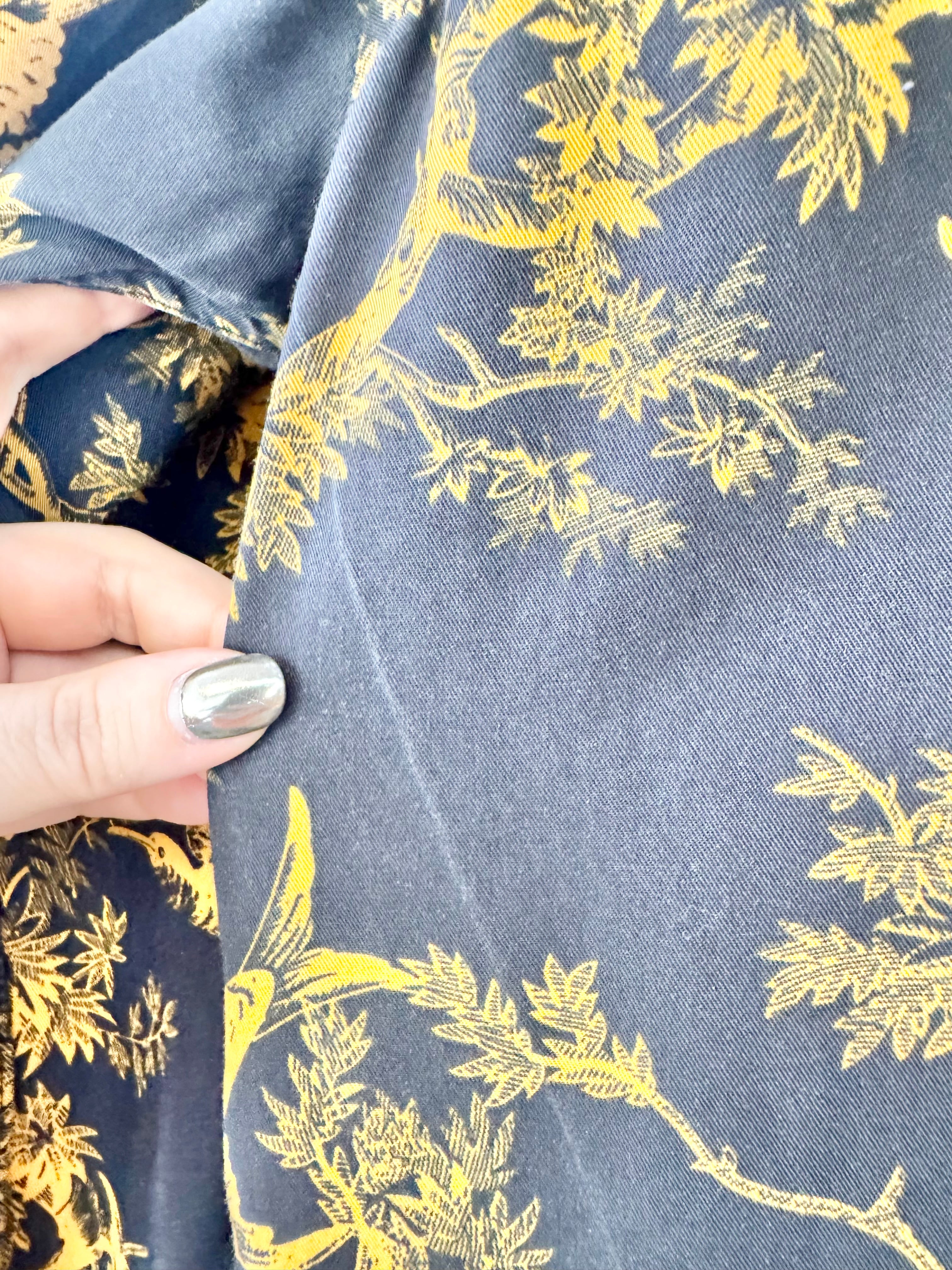 Scotch & Soda Gold & Black Botanical Pattern Buttoned Cardigan - L