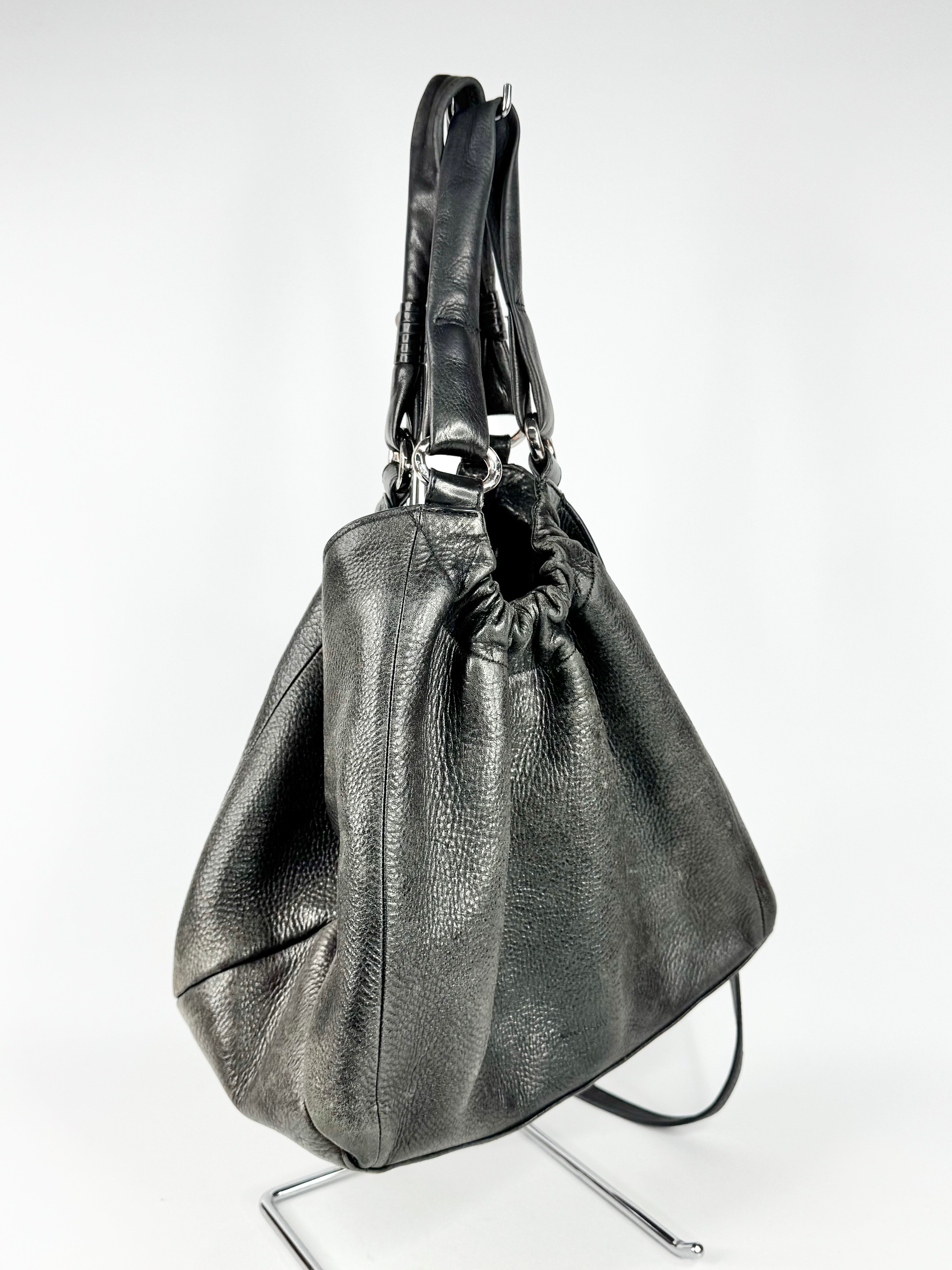 Witchery Black Grained Leather Shoulder Bag