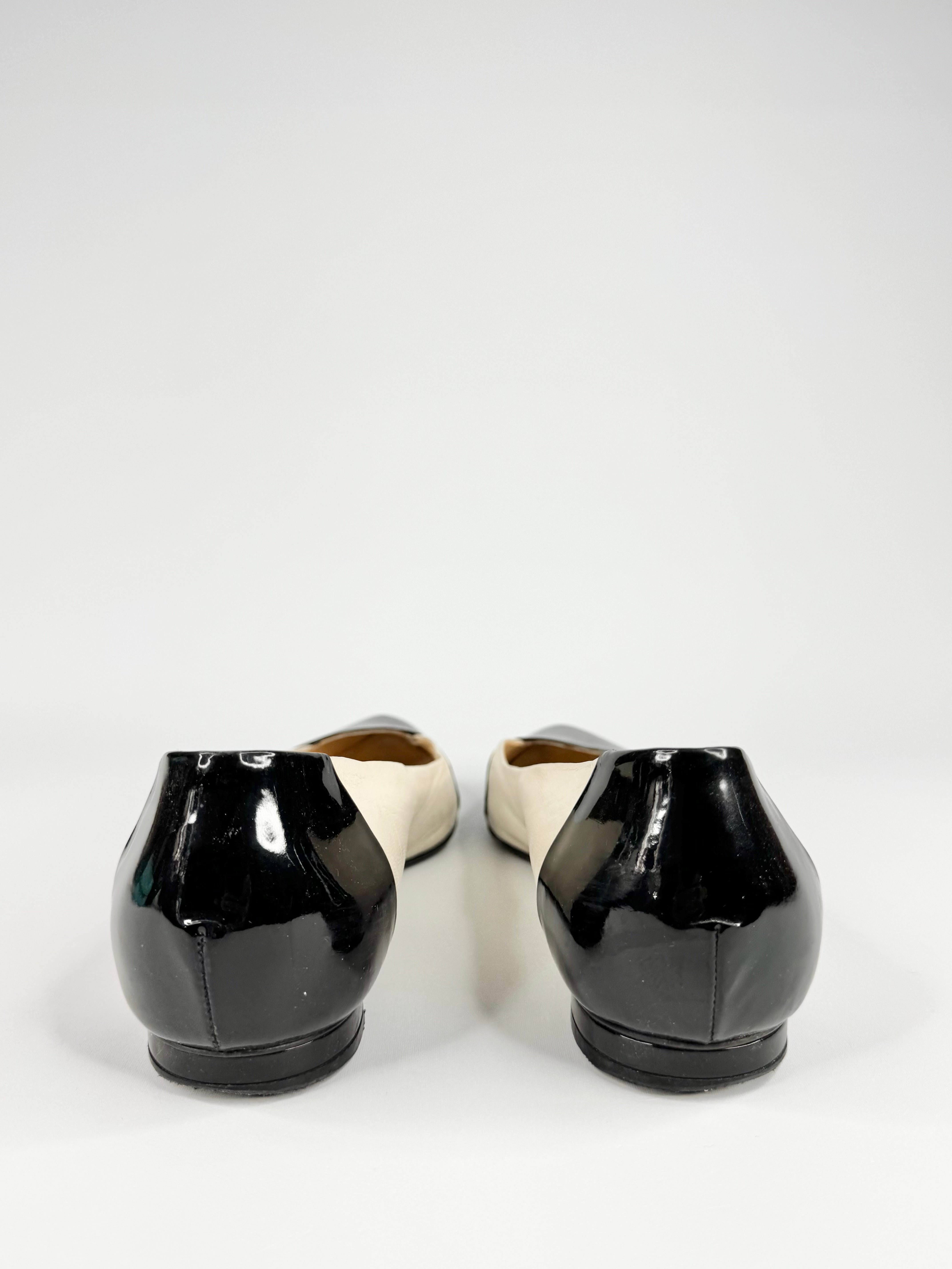 Vintages YSL Two Tone Cap Toe Ballet Flats - EU40