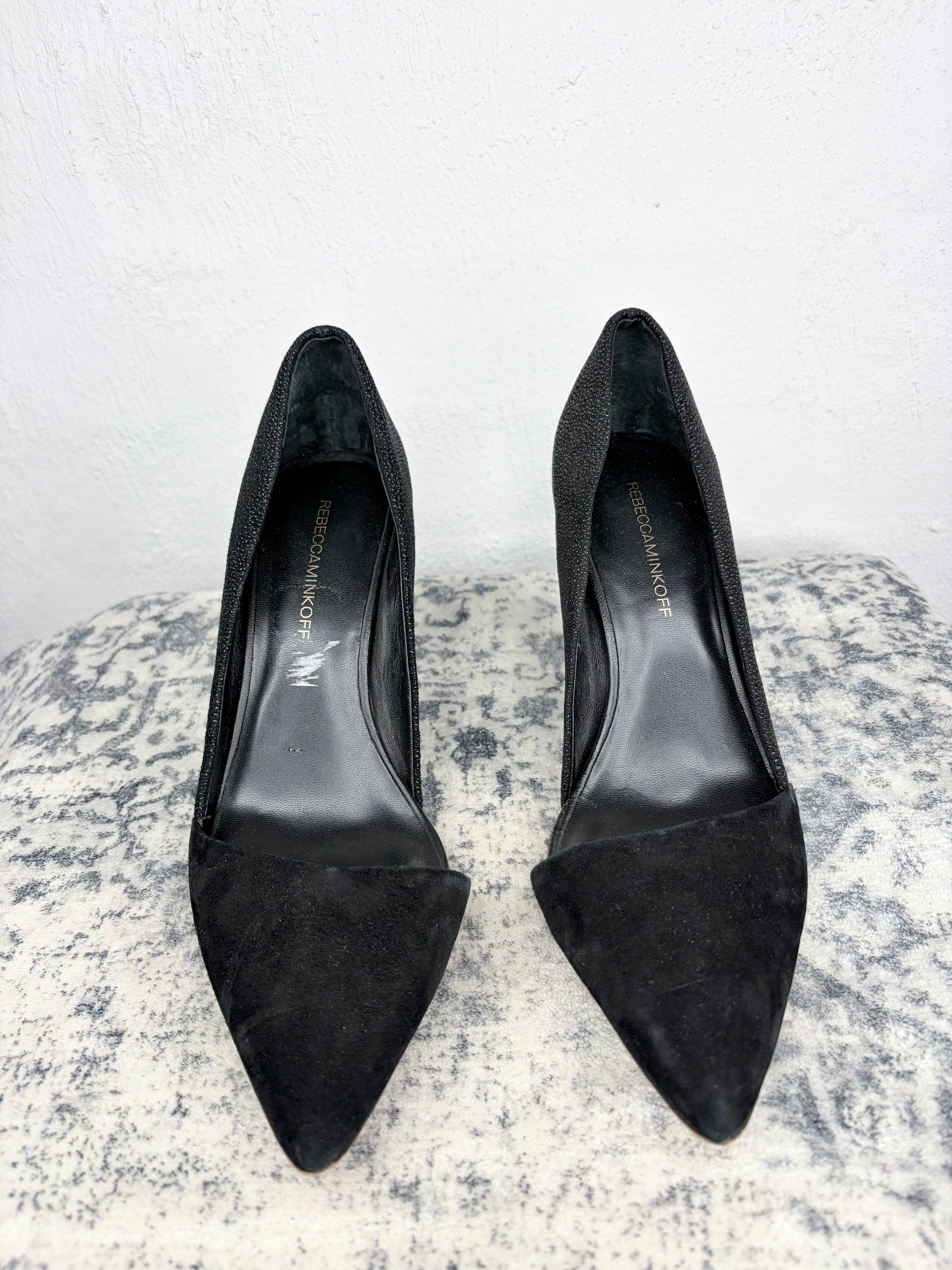 Rebecca Minkoff Black Microbead Textured Heels - EU40