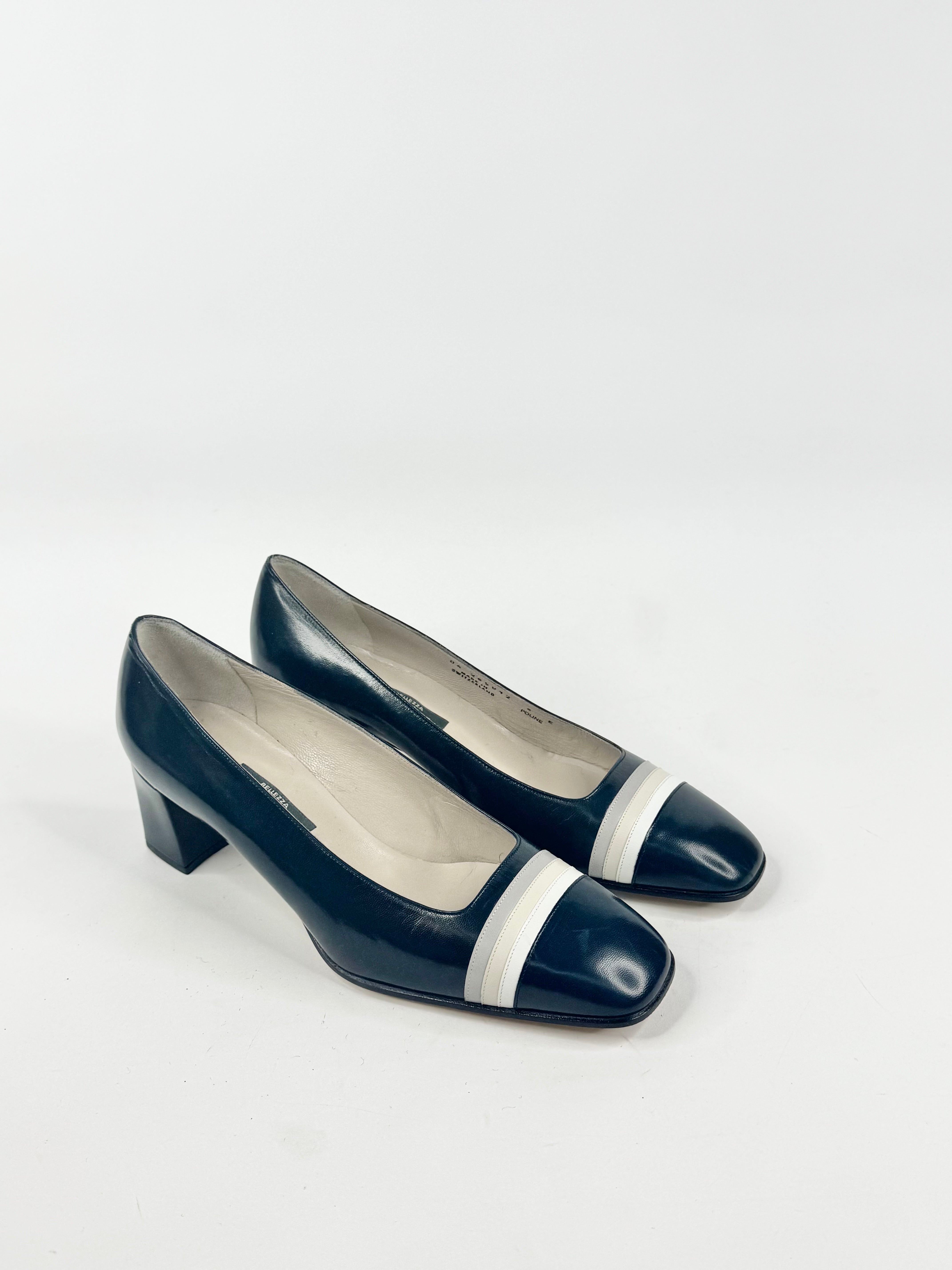 Bally Navy Striped Pumps - EU39