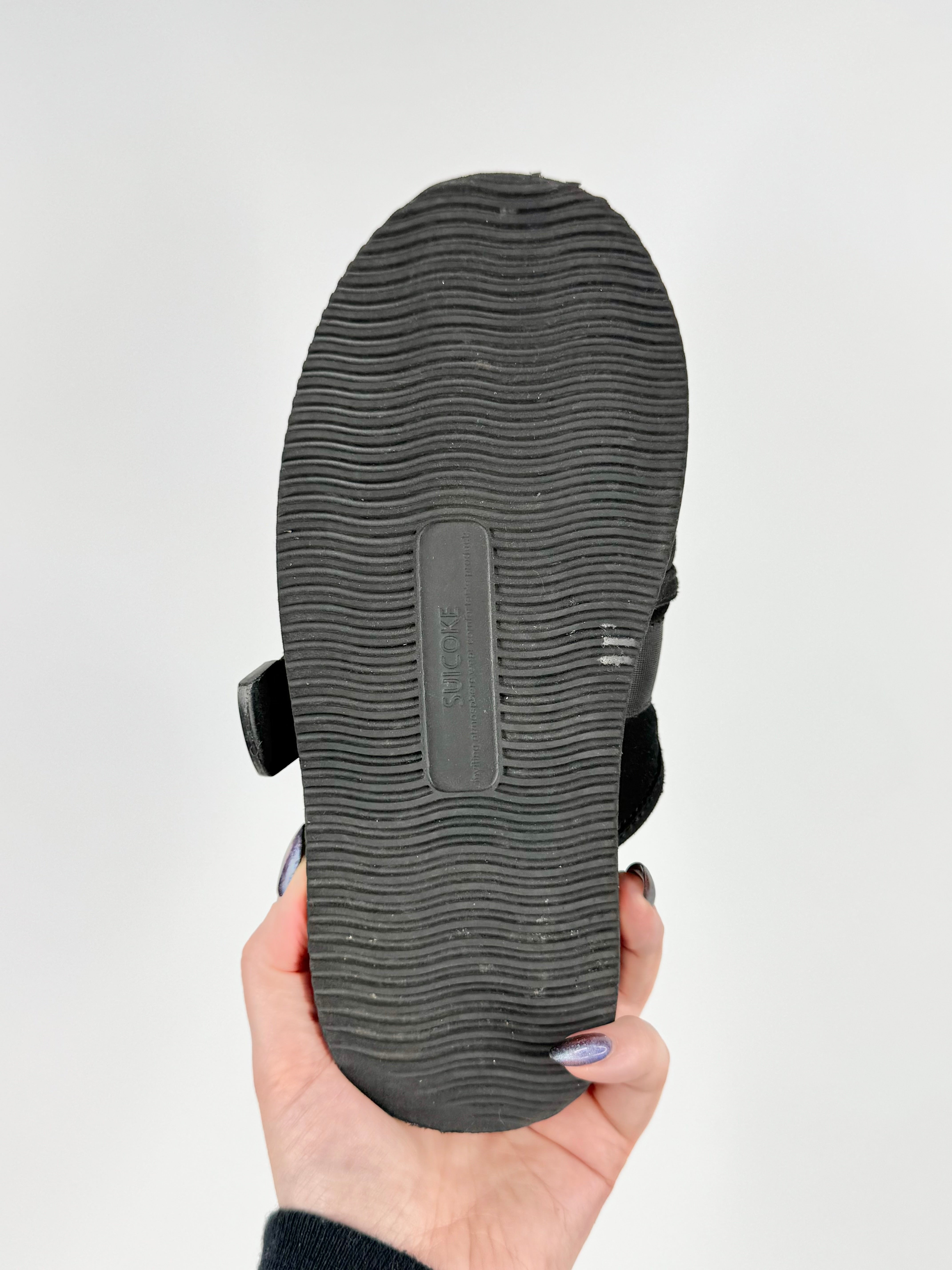 Suicoke Black Shearling Lined Slip Ons - EU35