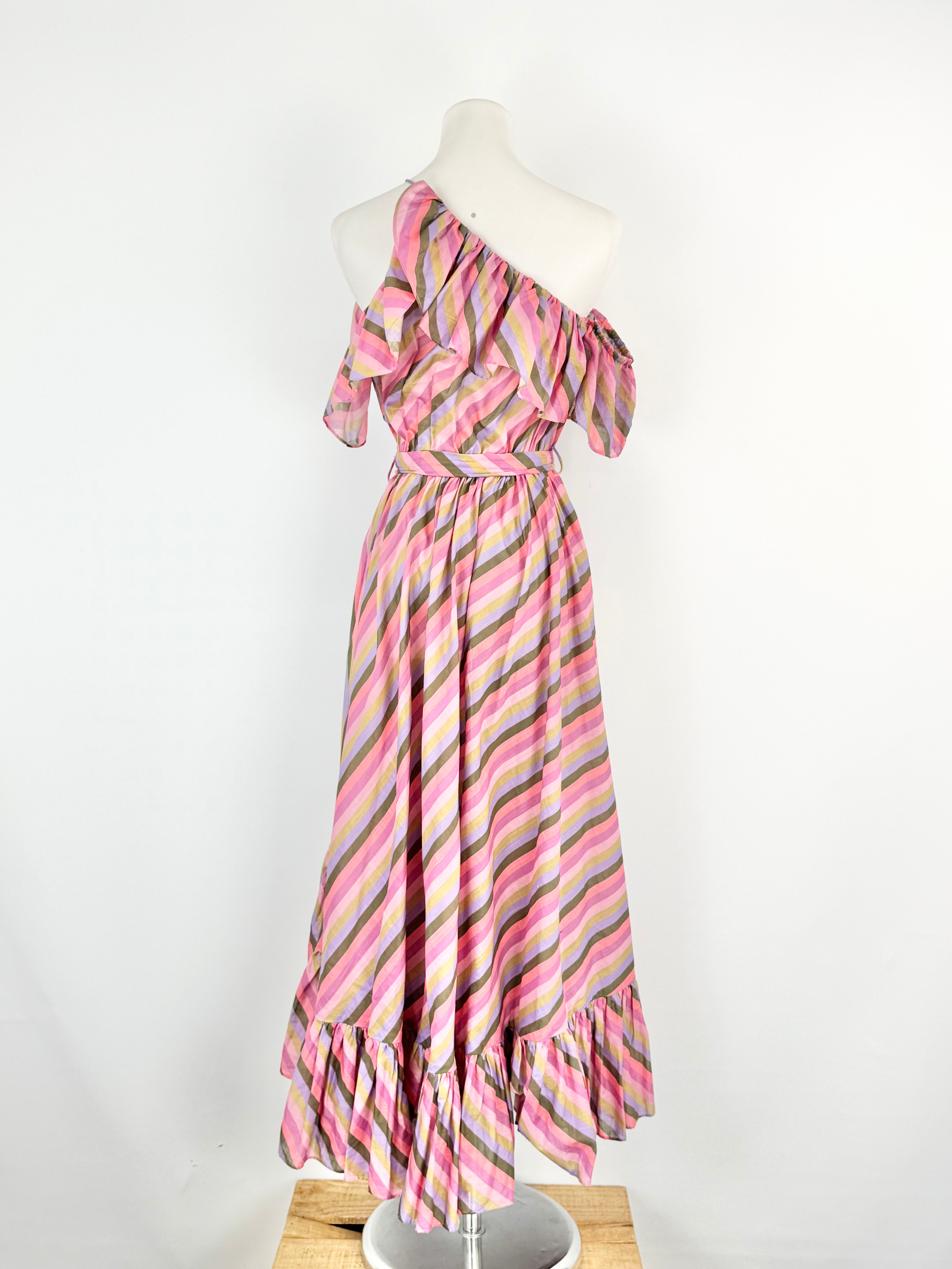 MFW Zimmermann Mauve & Posey Striped Maxi Dress - AU8/10