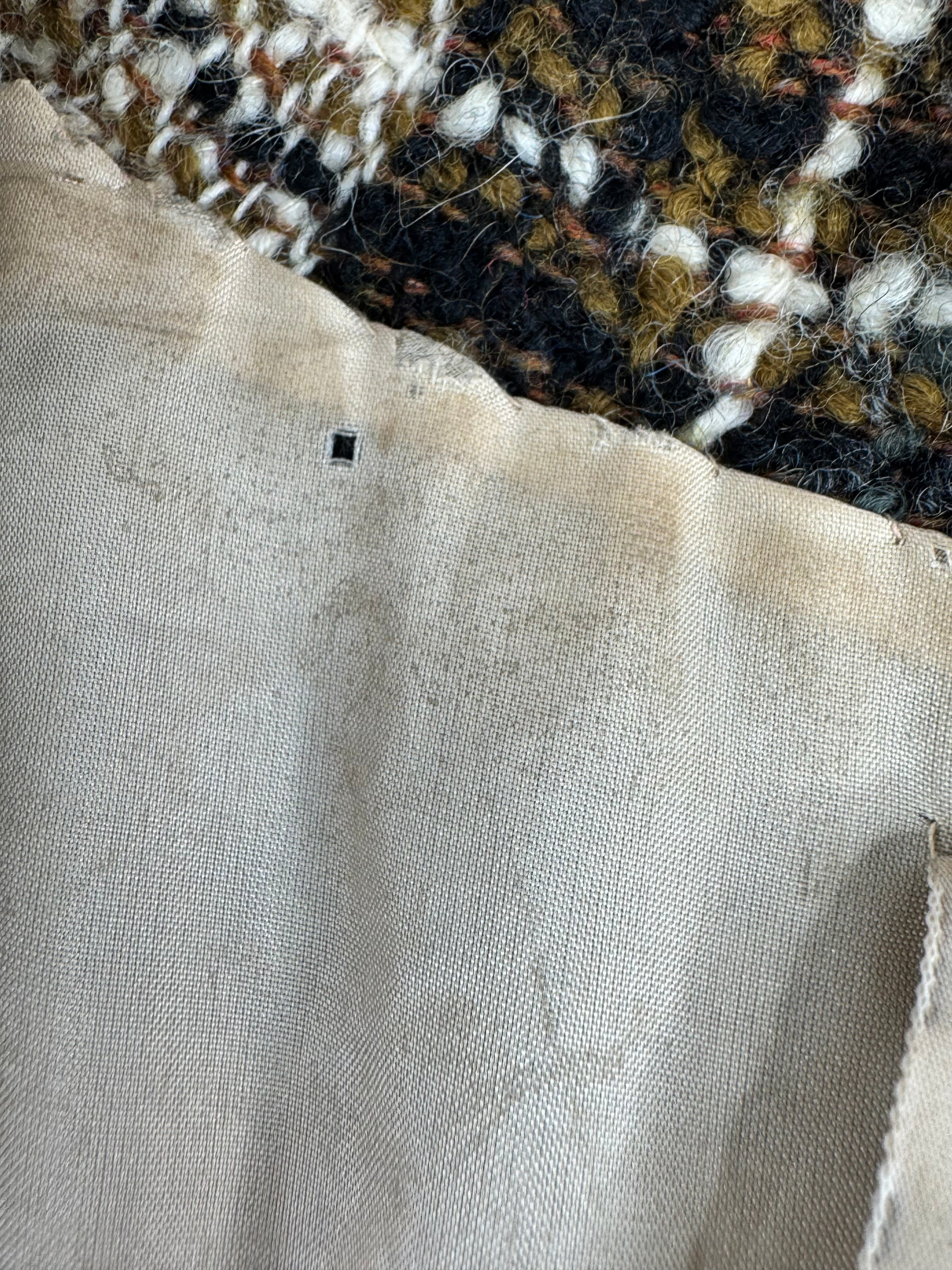 Vintage Celine Brown and Cream Boucle Checked Jacket - AU10/12