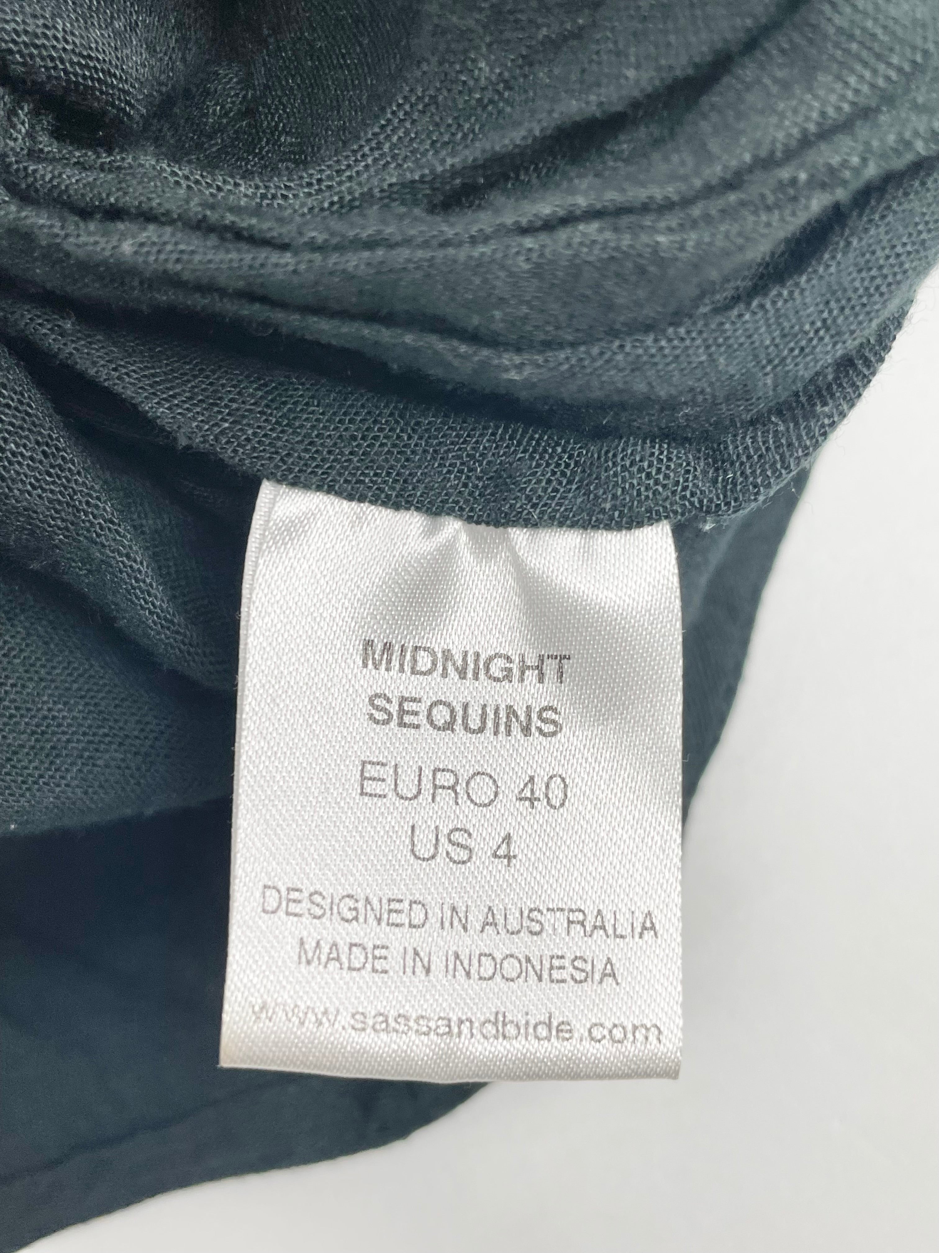 Sass & Bide Black 'Midnight Sequins' Tiered Dress - AU8