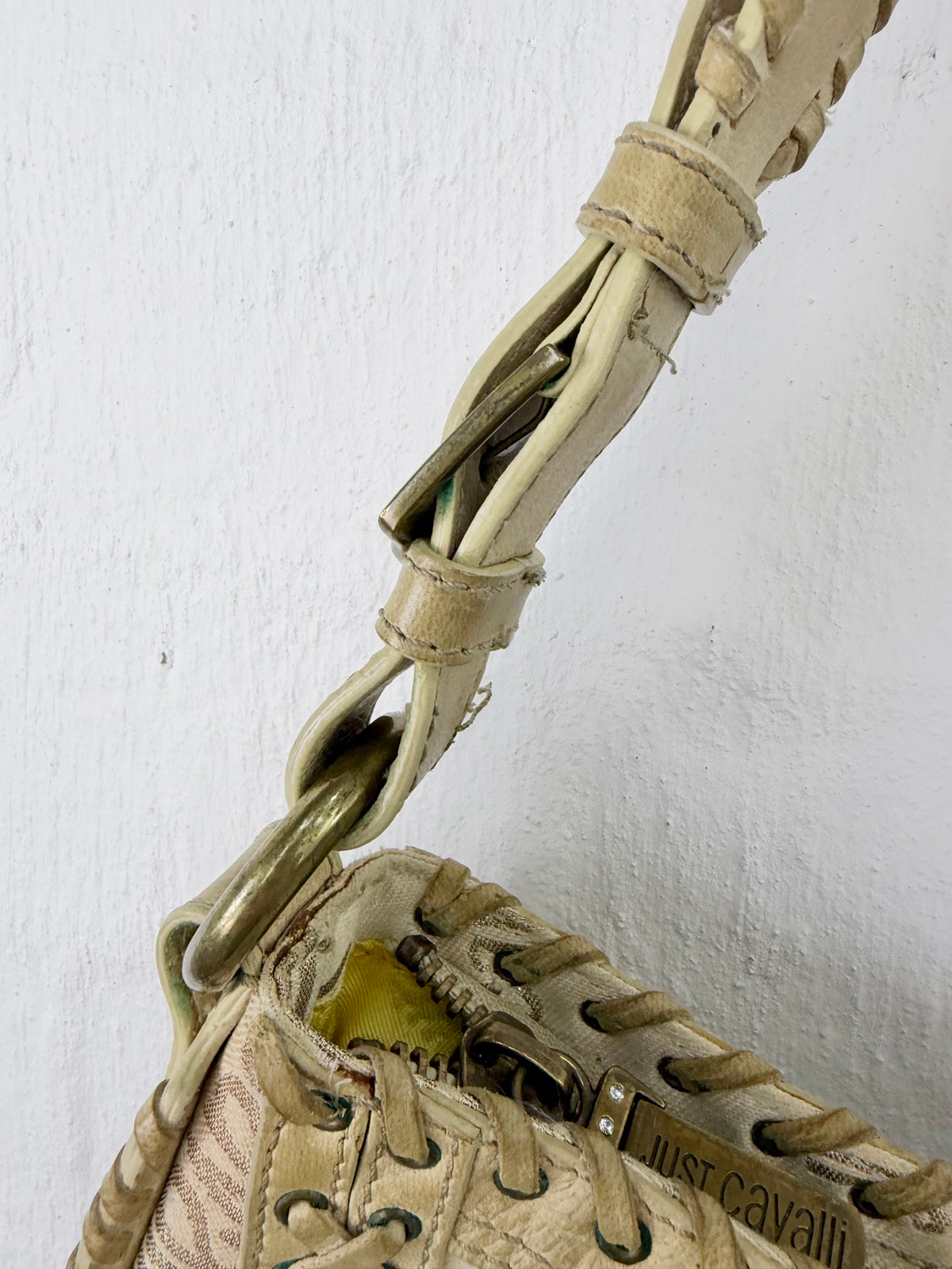 Y2K Just Cavalli Whipstitch Baguette