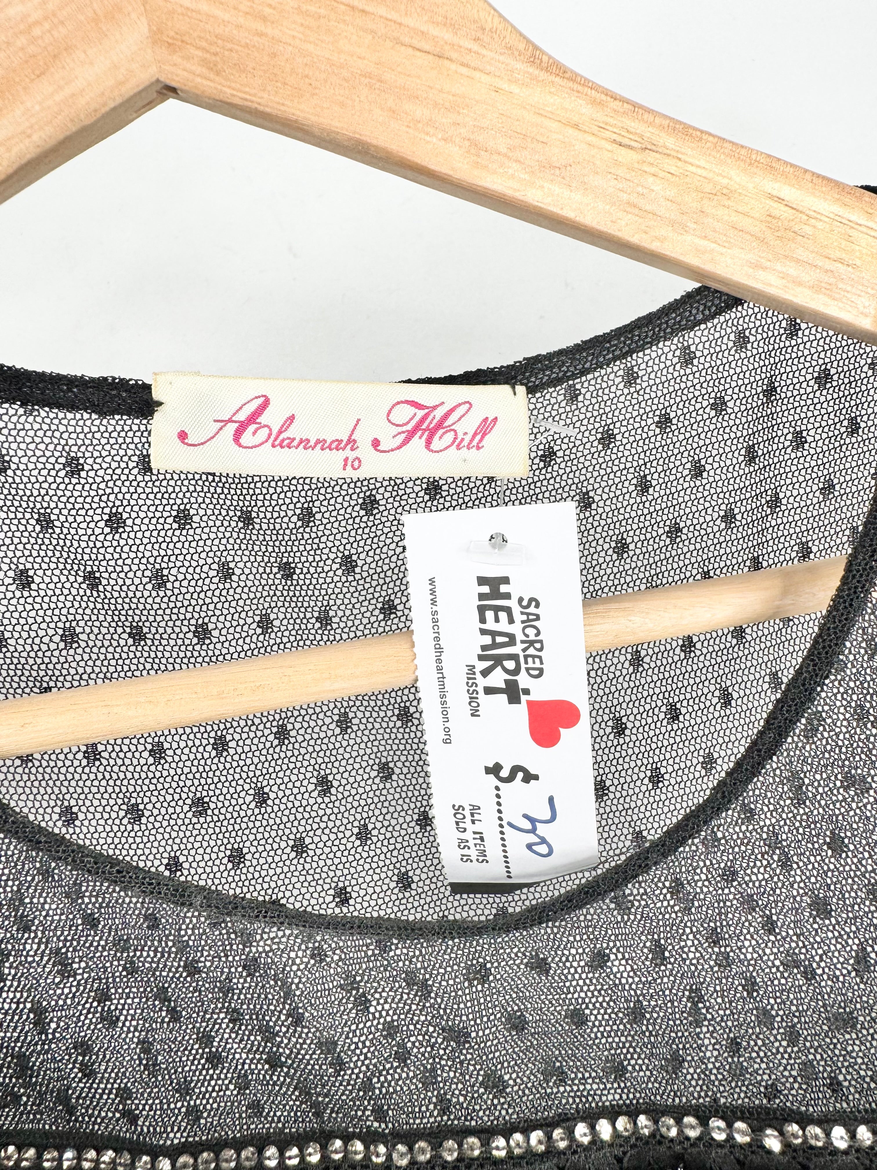 Alannah Hill Black Mesh Layered Cocktail Dress - AU10