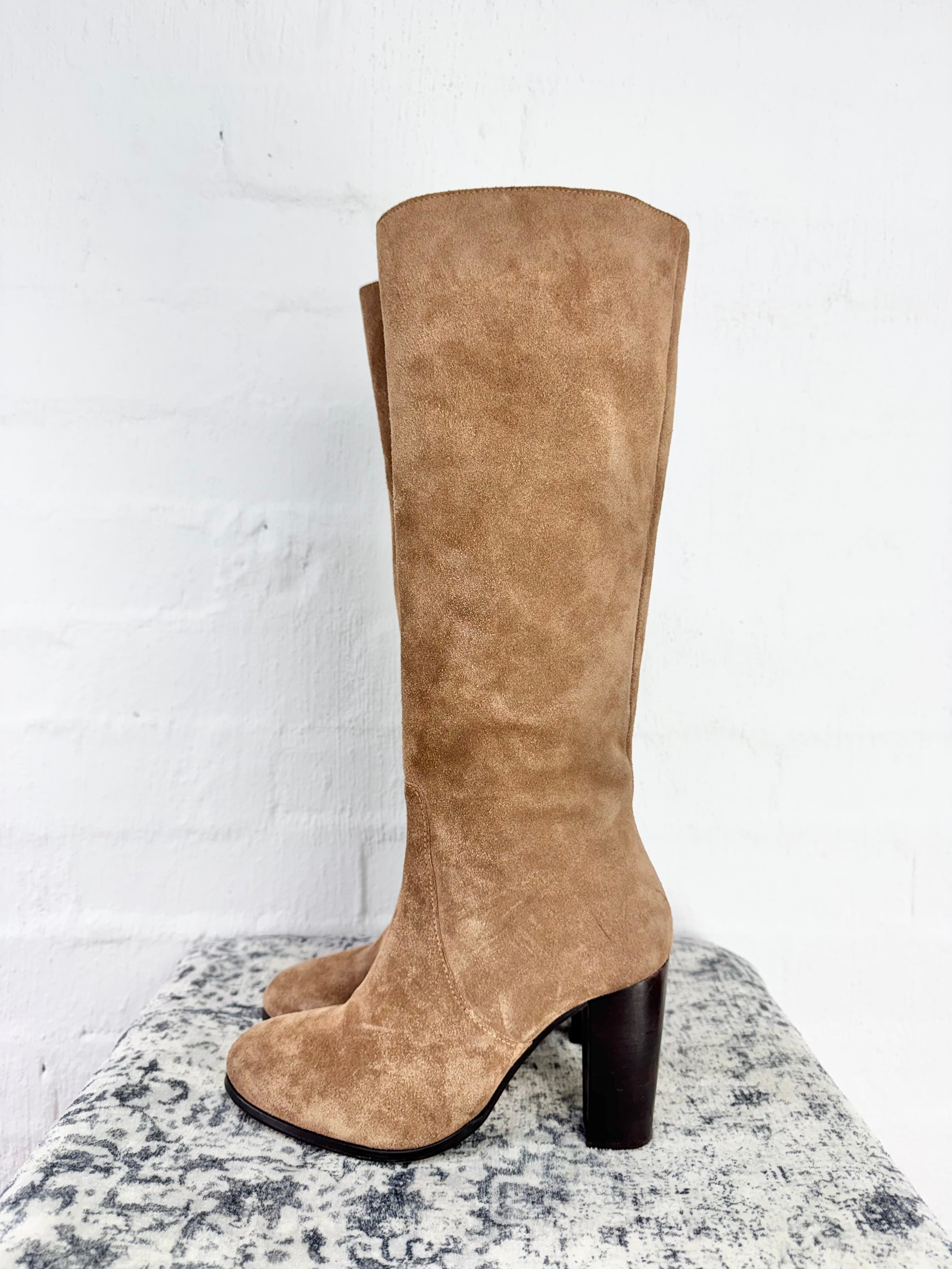 Mister Zimi Tan Seude Long Heeled Boot - EU39