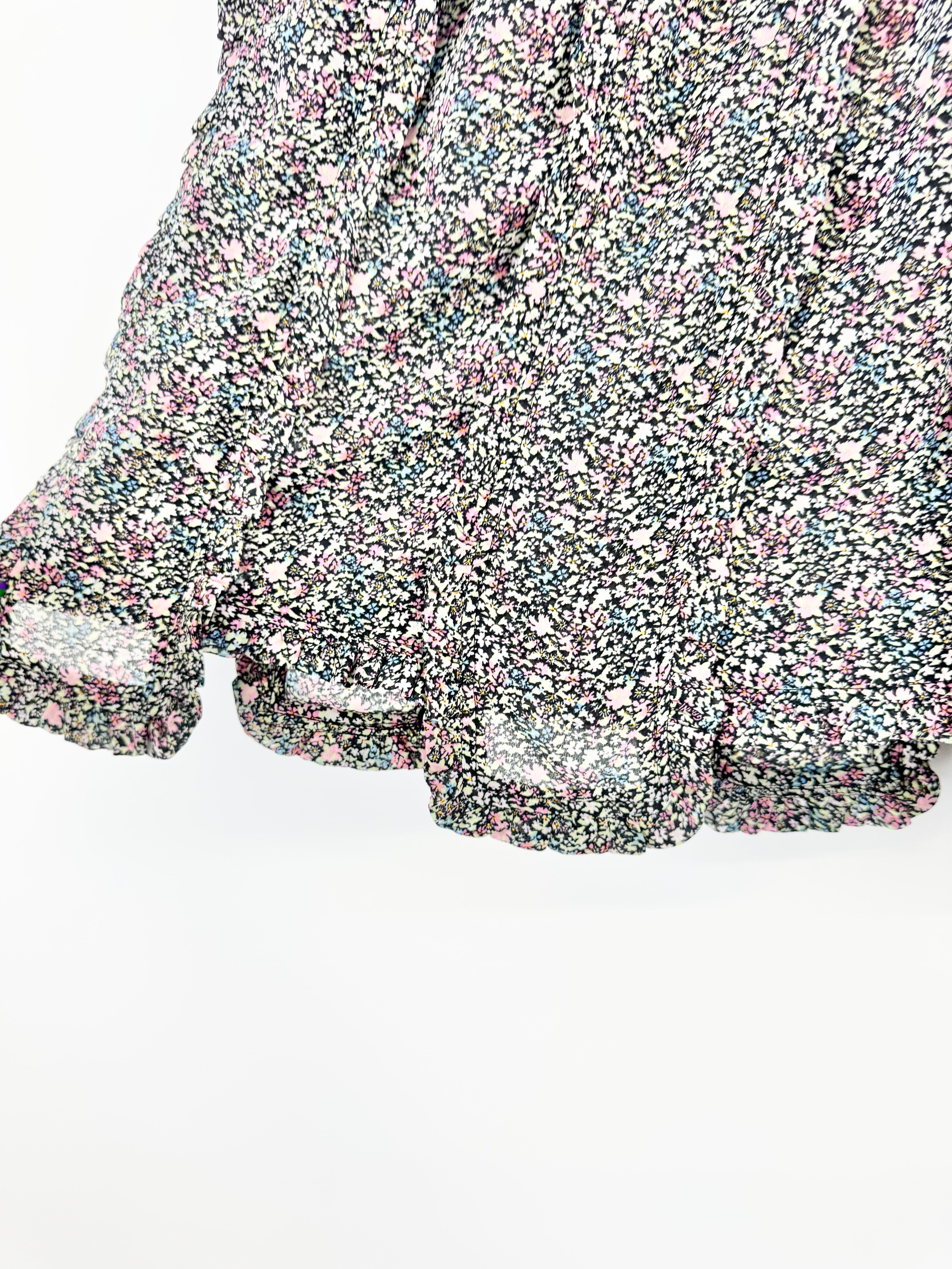 Ganni 'Printed Light Crepe Mini' Microfloral Skirt NWT - AU8