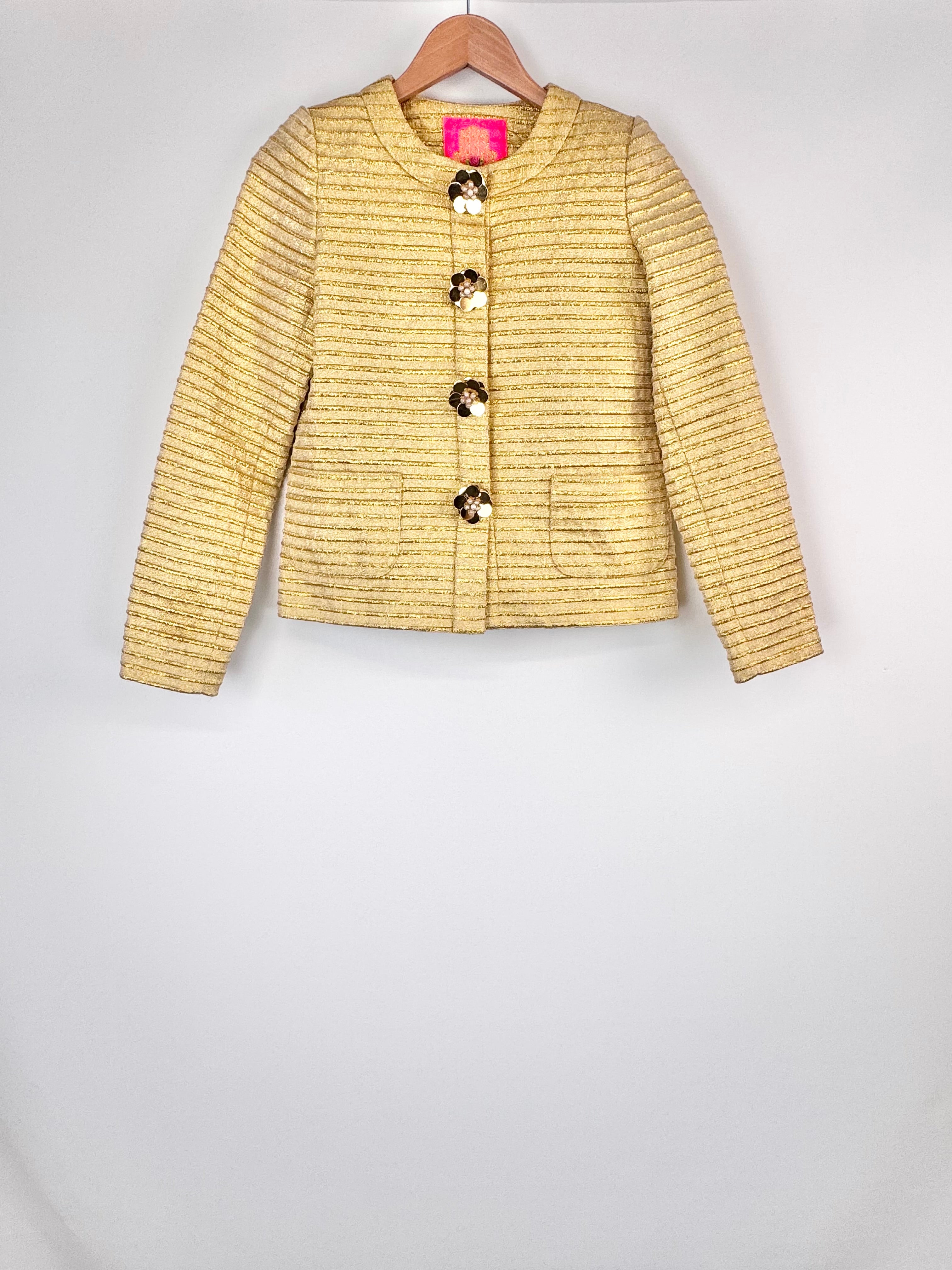 Manoush Metallic Gold Lorex Blazer - AU8