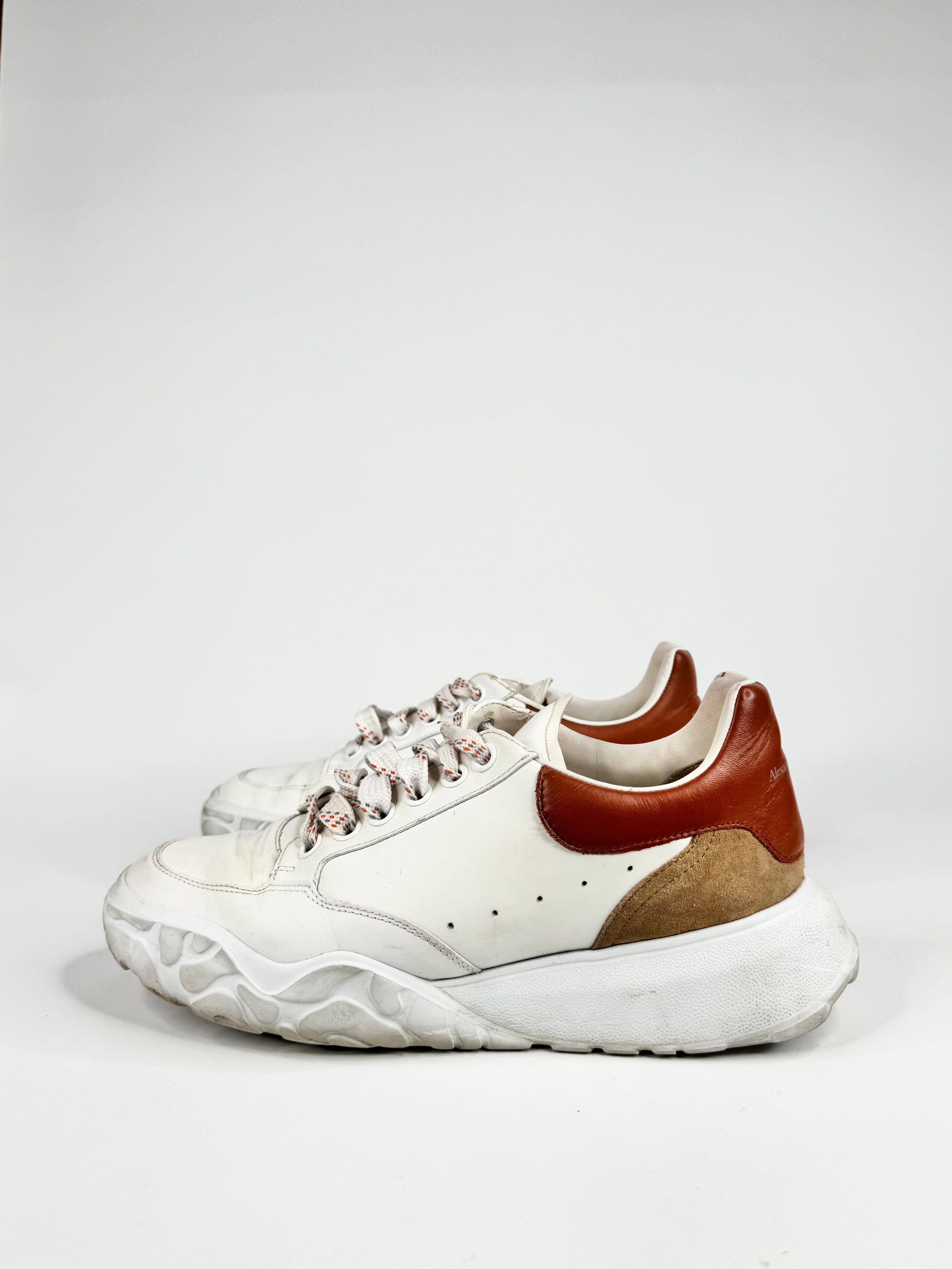 Alexander McQueen White & Tan Oversized Sneakers - EU40