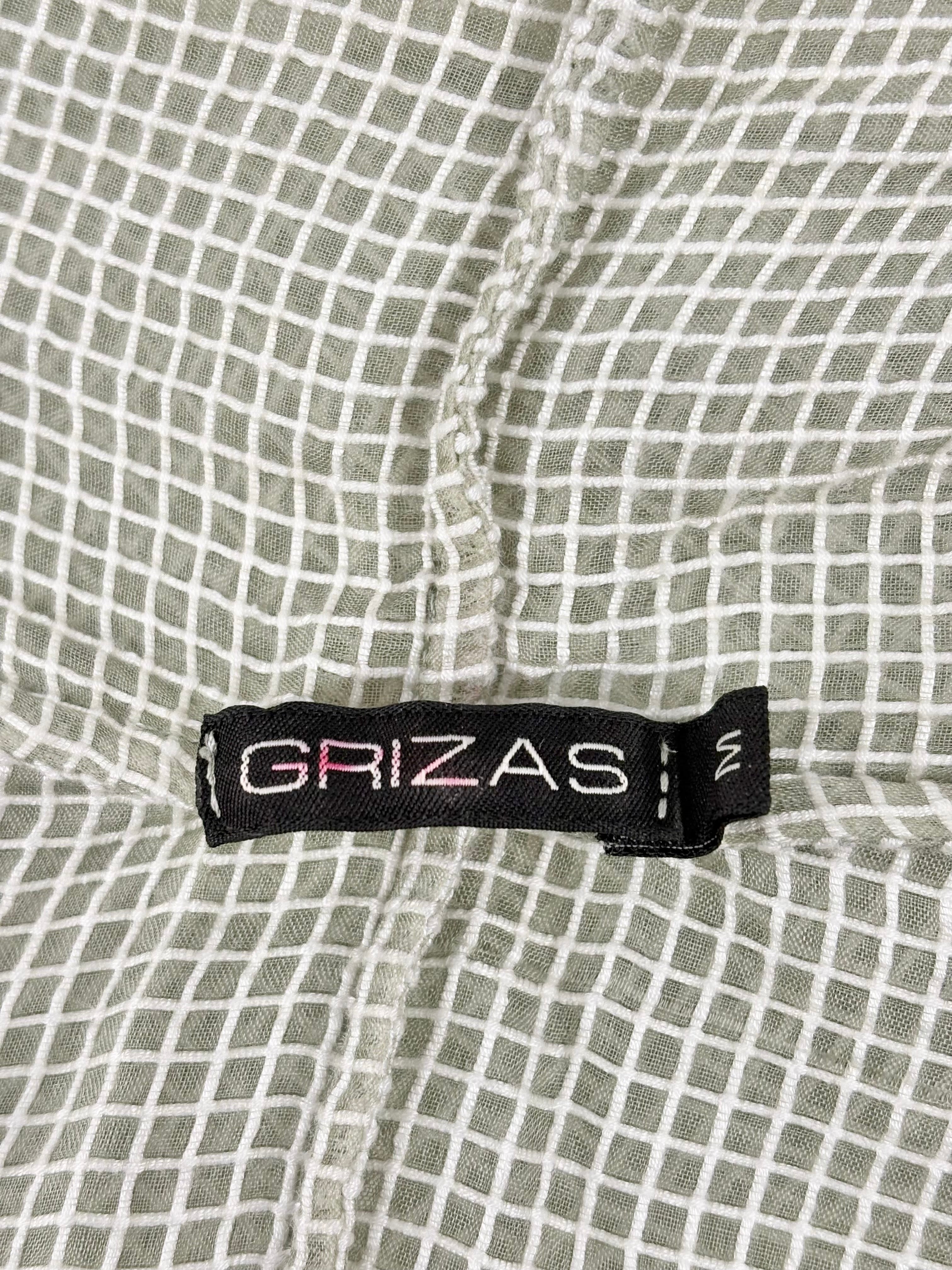 Grizas Sage & Textured White Striped Sheer Cardi - AU12