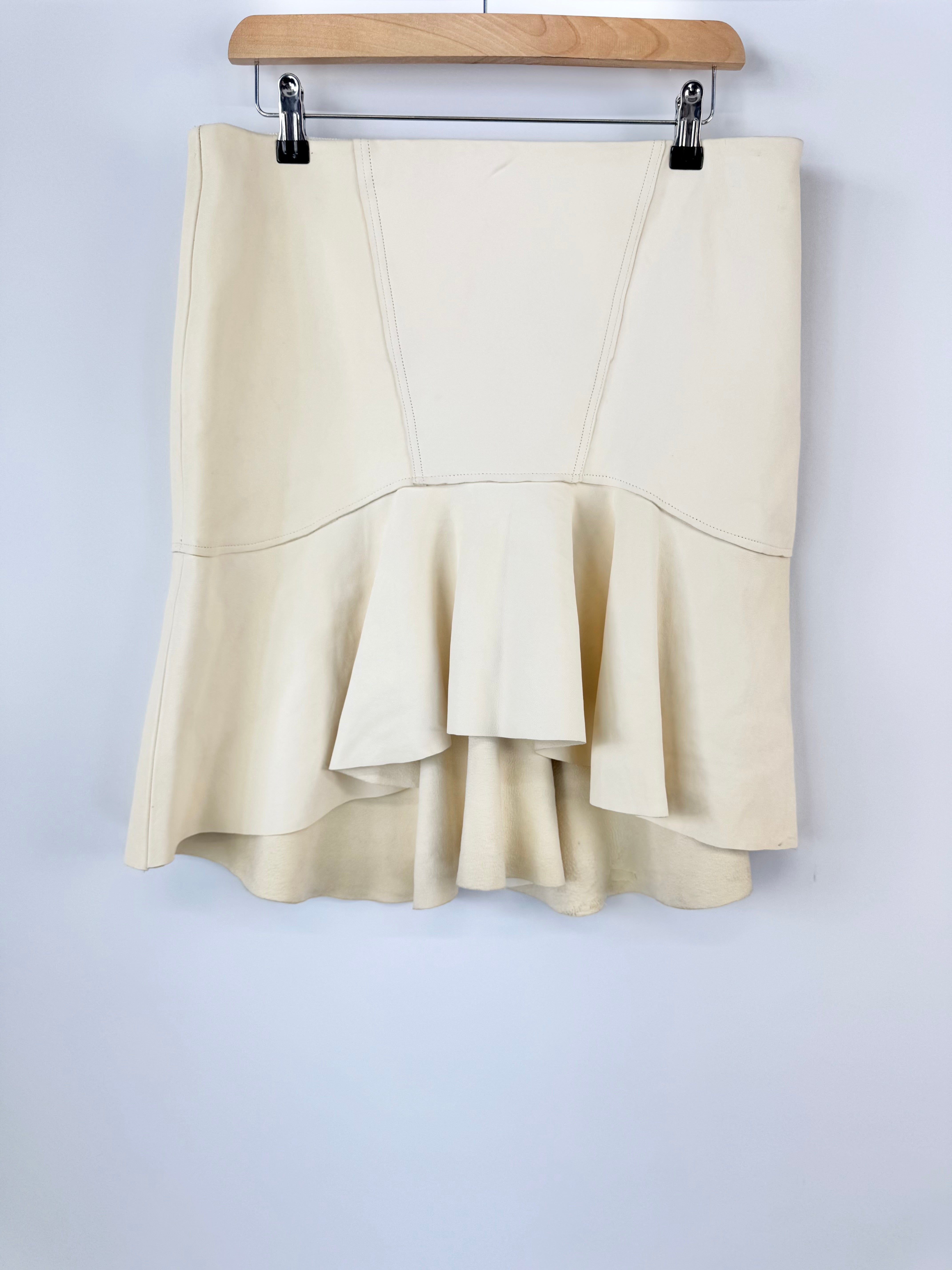 ONCE WAS CREAM LEATHER SKIRT NWT - AU12