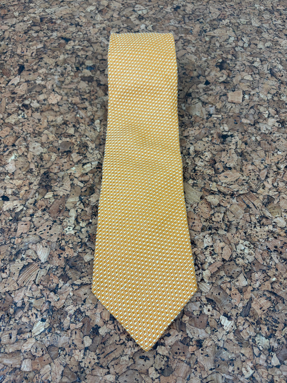 Versace Classic V2 Marigold Woven Linen & Silk Tie