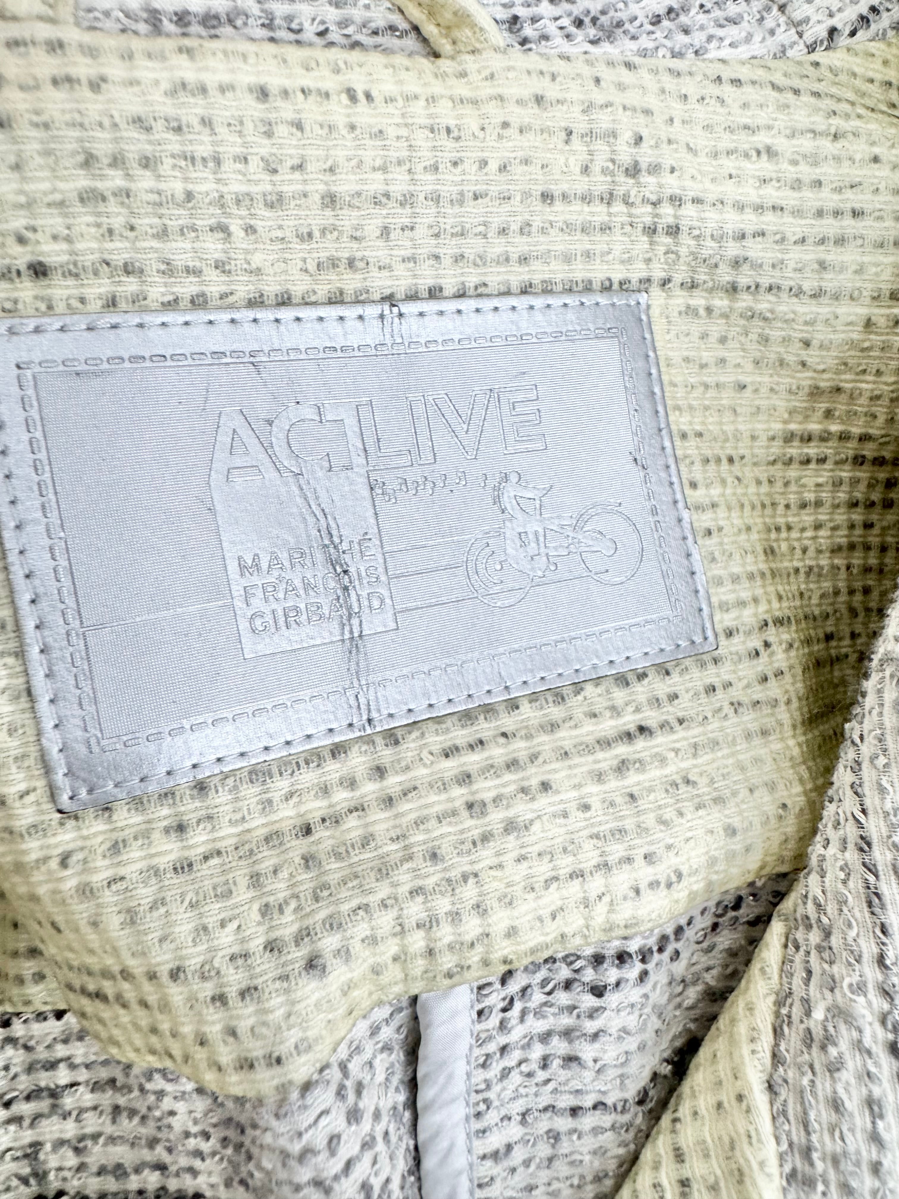 Active by Marithé + François Girbaud Cream Grid Pattern Biker Style Jacket - AU12