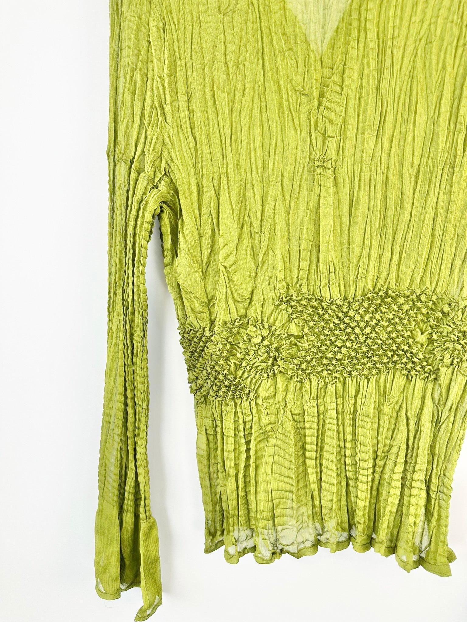 MFW Fanny Lam Olive Green Button Up Blouse - AU10/12