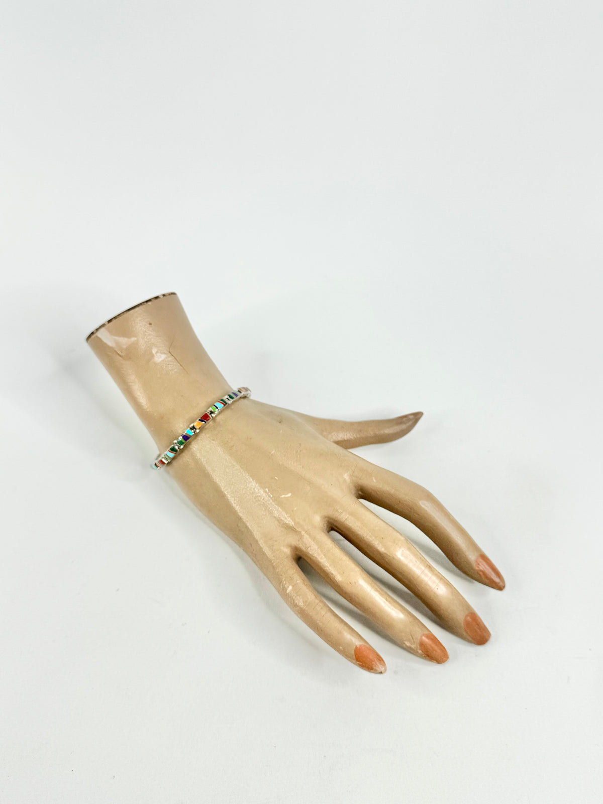 Vintage Silver Semi-Precious Gemstones & Opal Bracelet