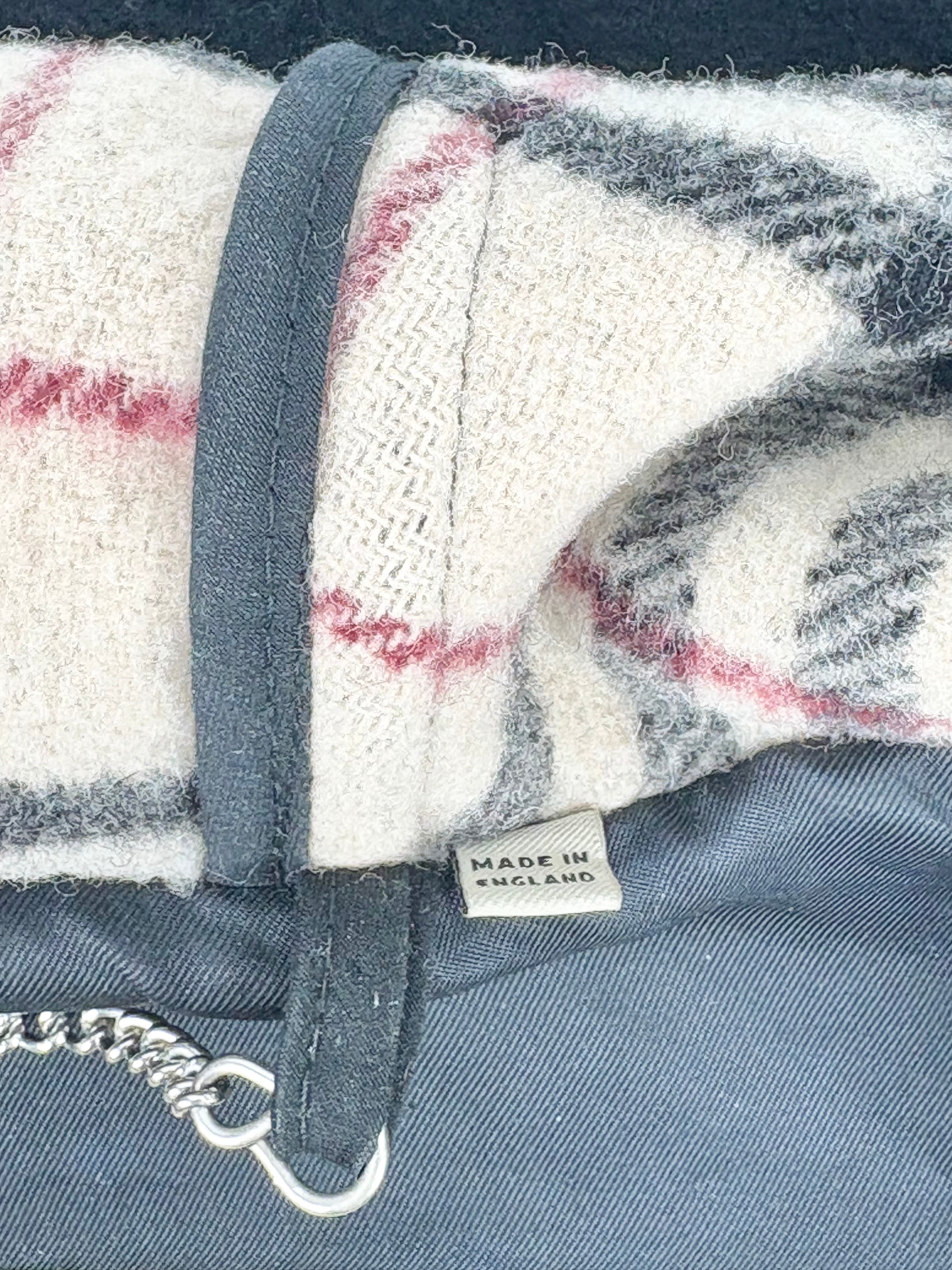 Burberry Black Wool Nova-Check Lined Duffle Coat - S