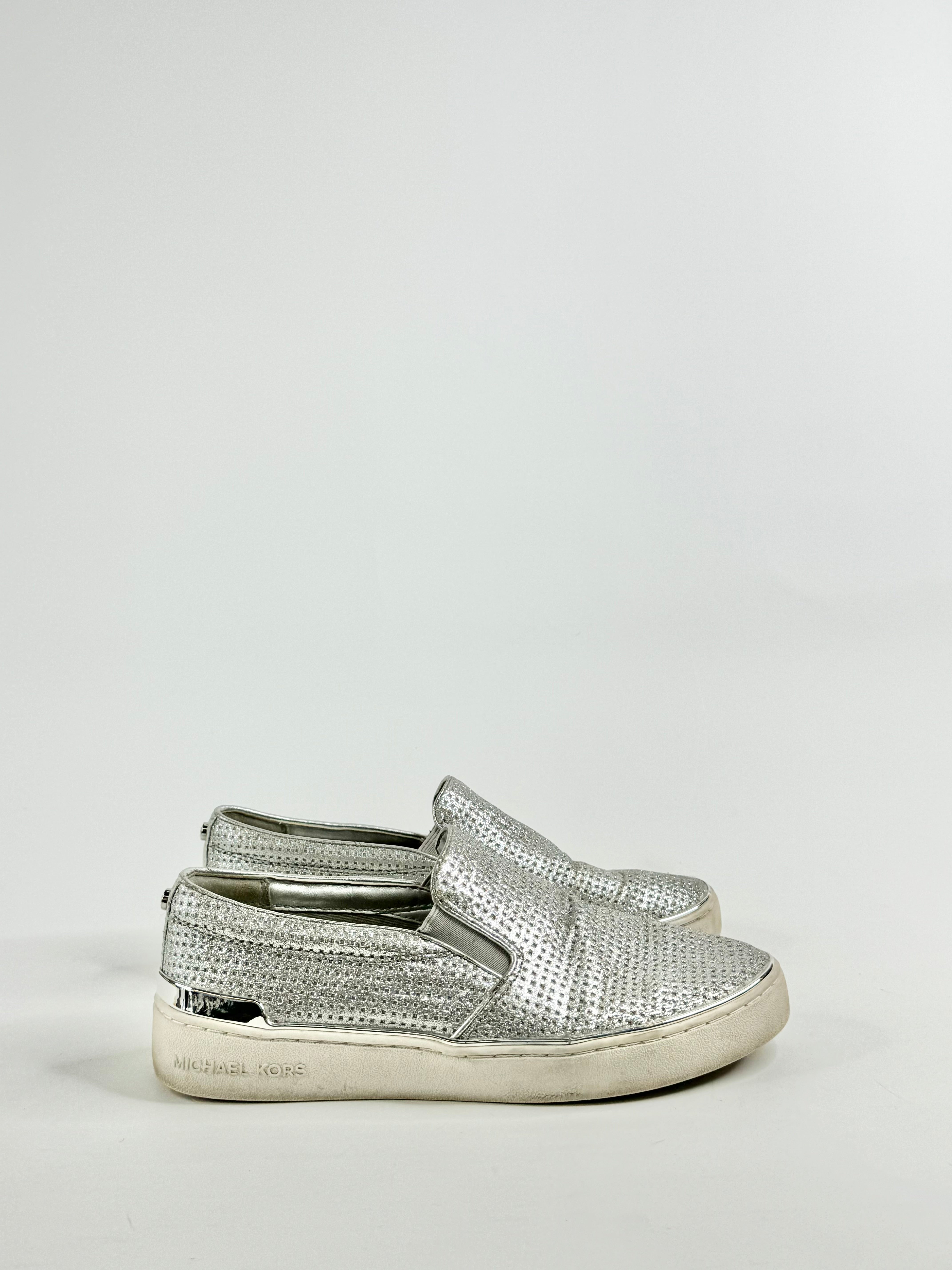 Michael by Michael Kors Silver Slip Ons - EU37