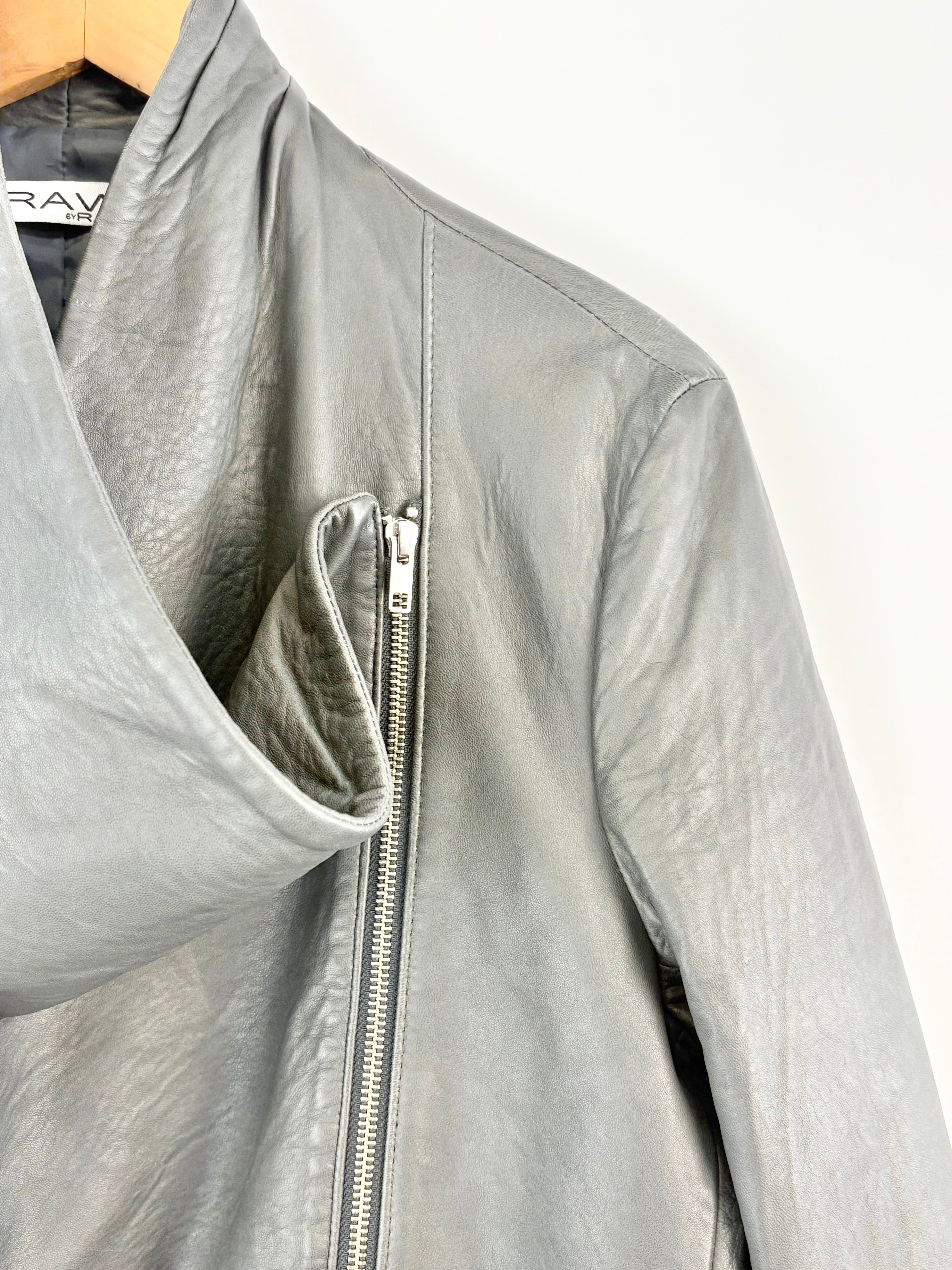 Raw by Raw Slate Leather 'Sandy' Biker Jacket - AU14