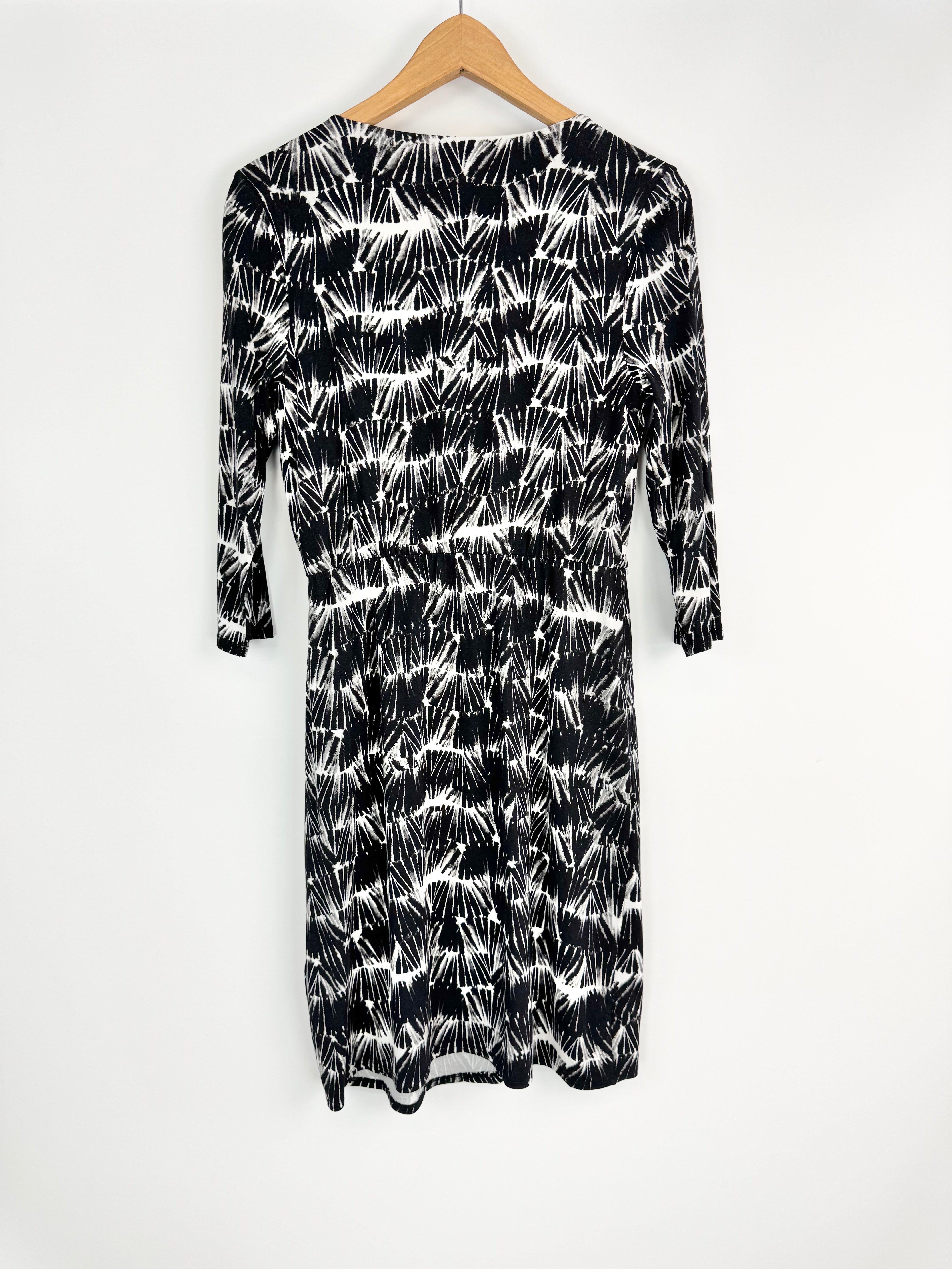 Willi Smith Black Abstract Patterned Midi Dress NWT - AU10/12