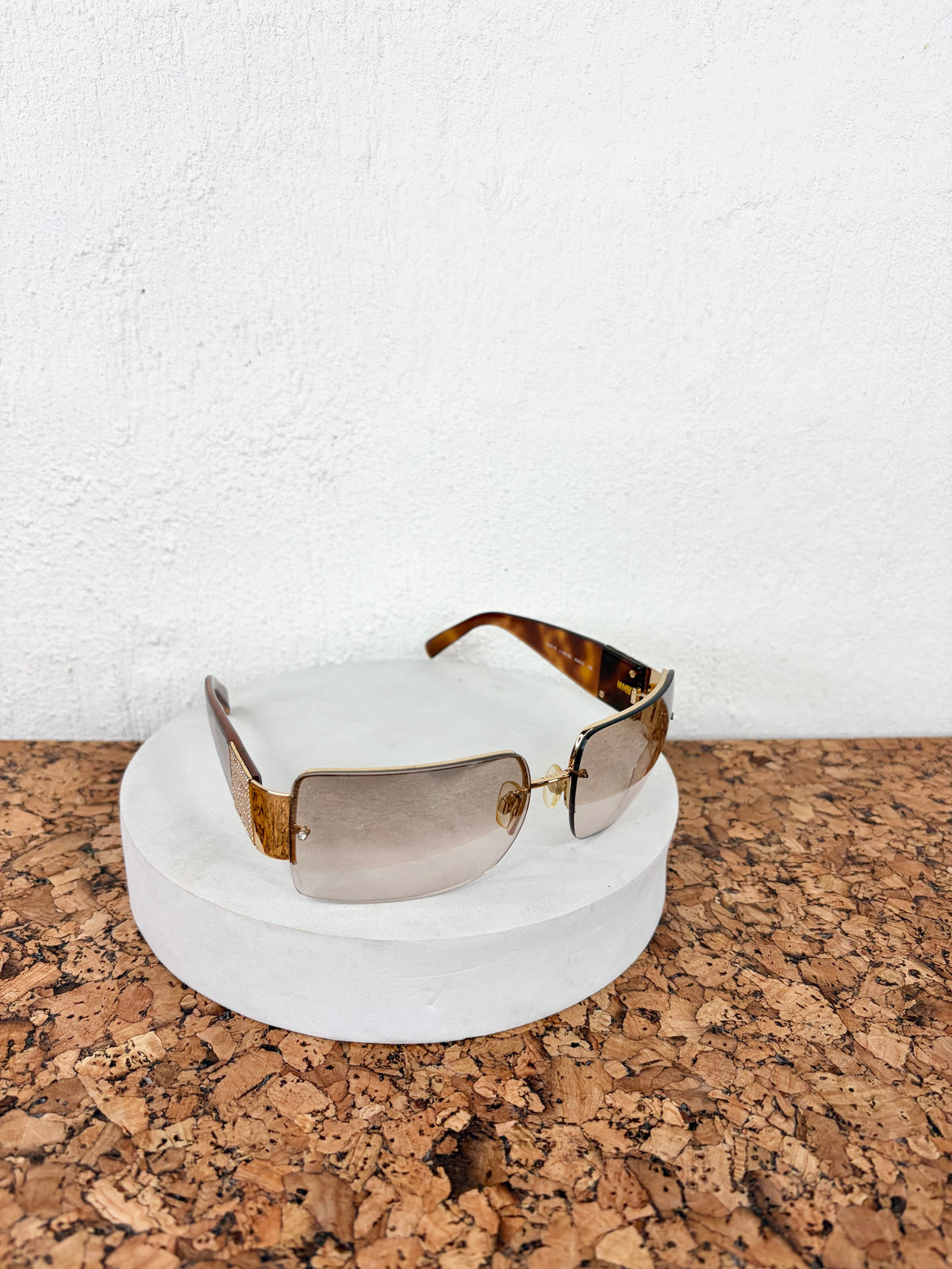 Chanel Frameless Tortoiseshell Resin & Swarovski Crystal 4095-B Sunglasses