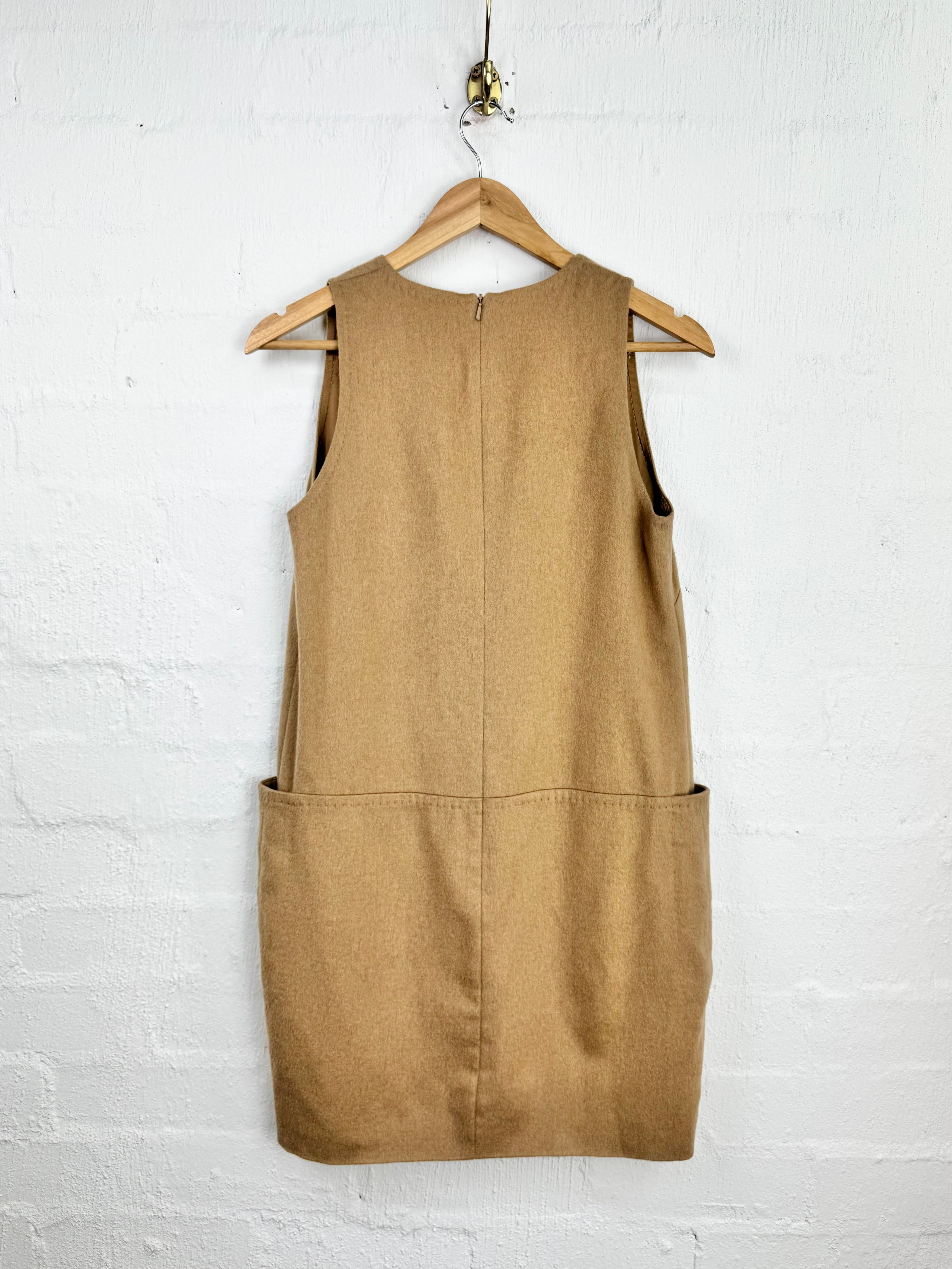 Max Mara Camel Sleeveless Smock - AU6/8