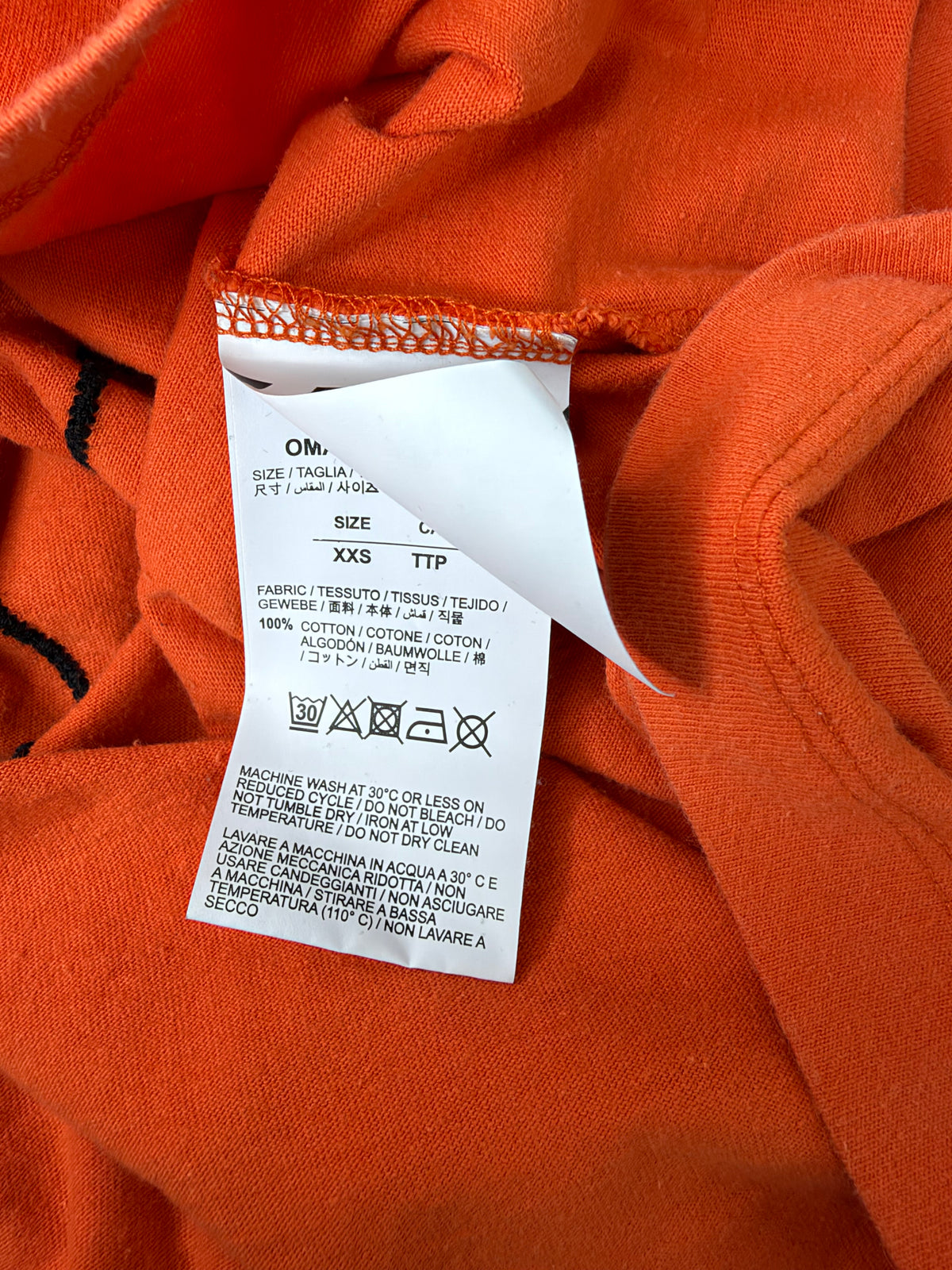 Off-White Tangerine Abstract Arrows Cotton T-Shirt - XXS