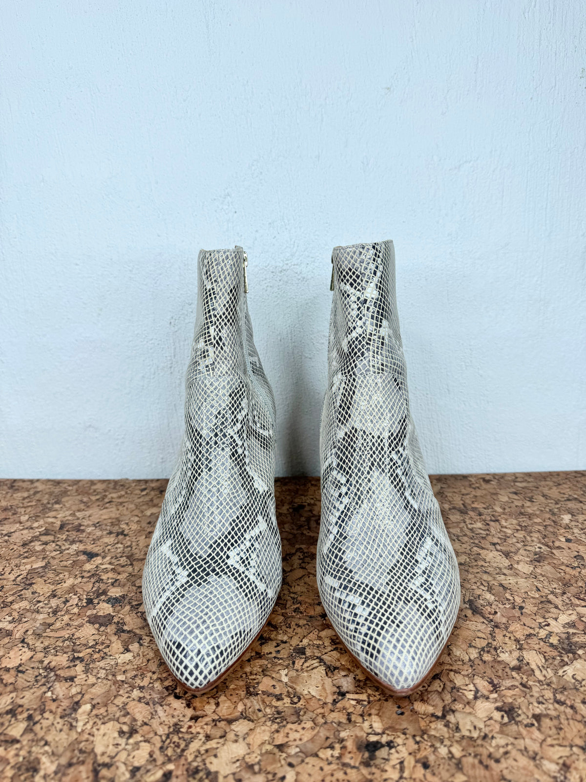 Bared 'Raptor' Snakeskin Embossed Heeled Ankle Boots - EU40