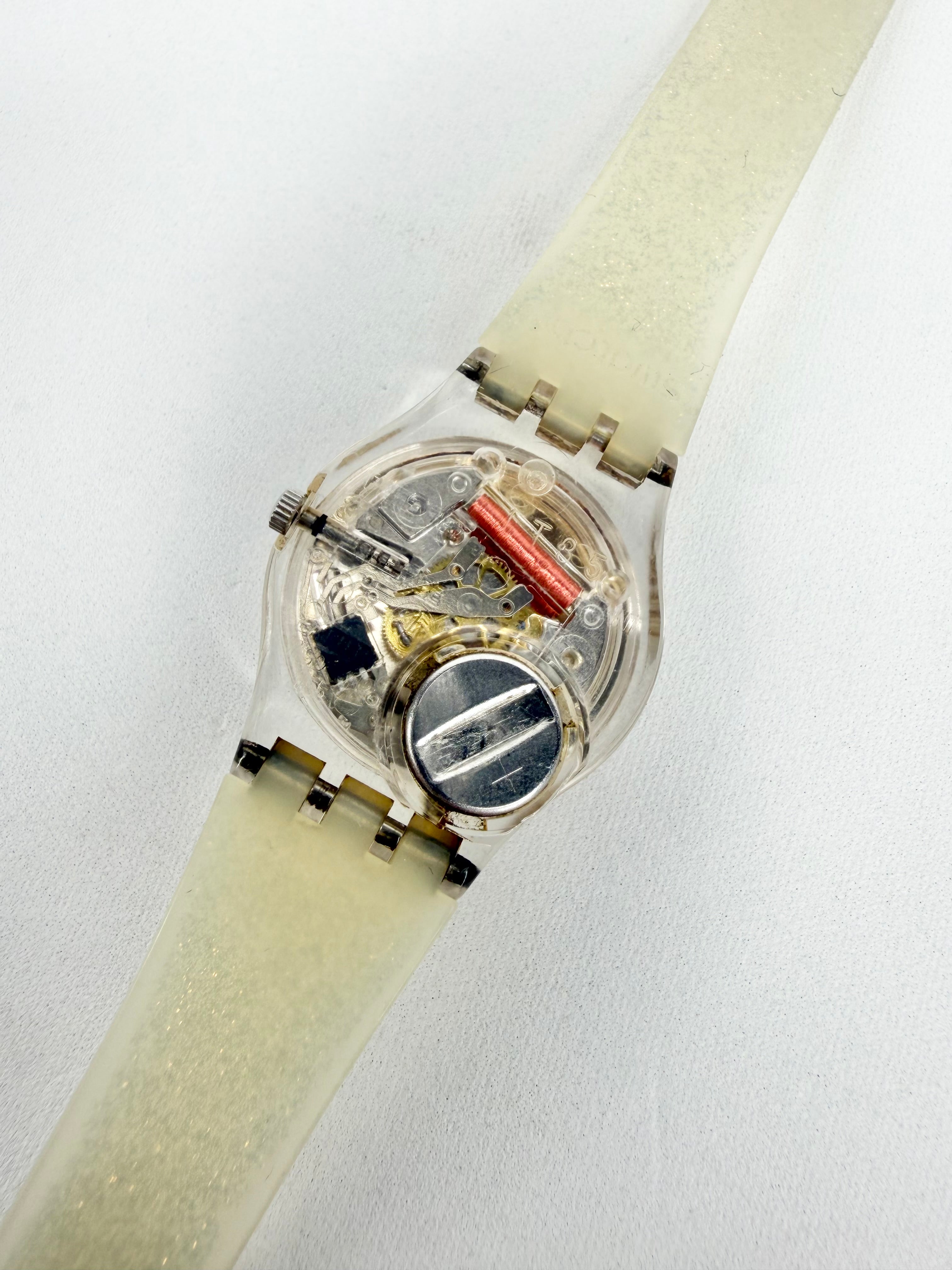 Swatch Silver 'Glistar' Too Wrap Strap Watch