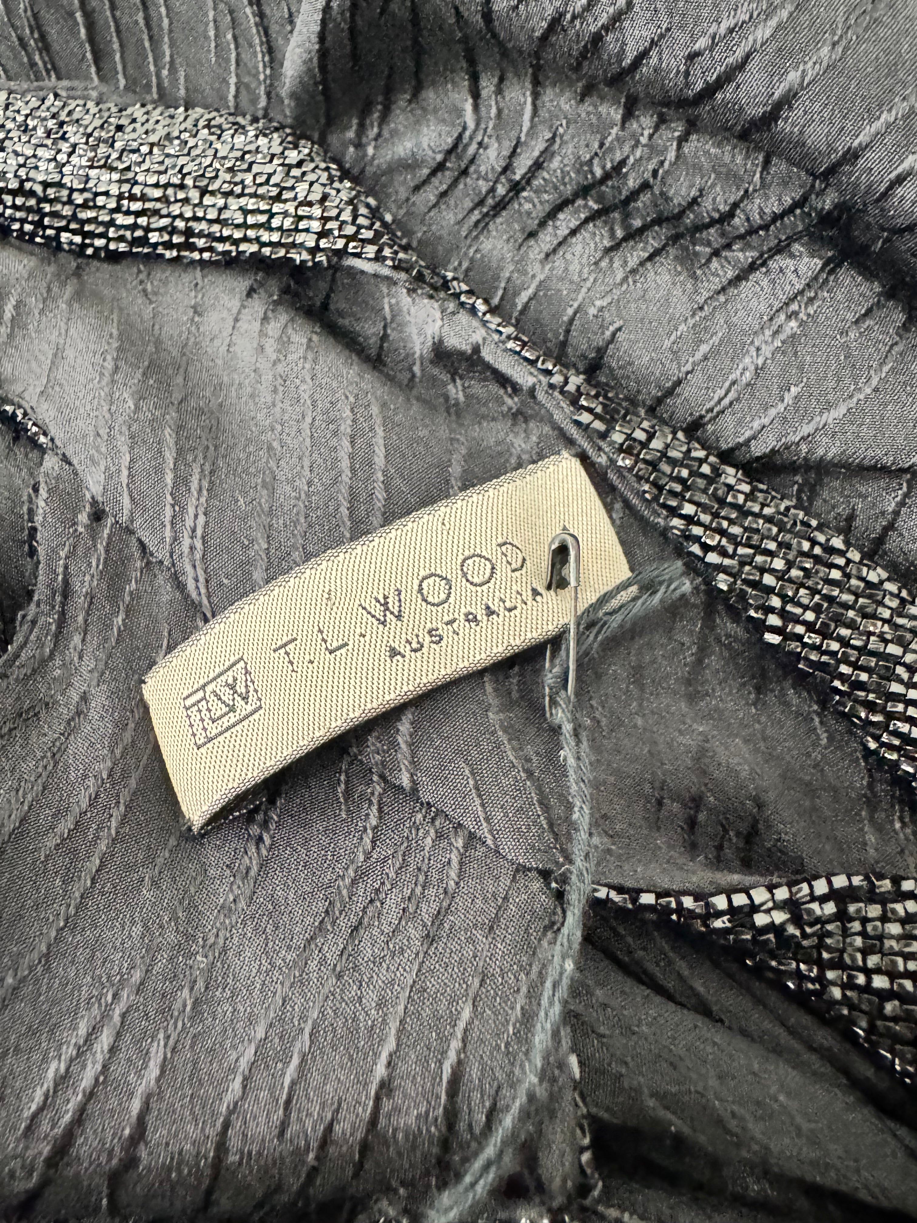 T. L. Woods Black Precious Beaded Black Evening Dress NWT - AU8/10