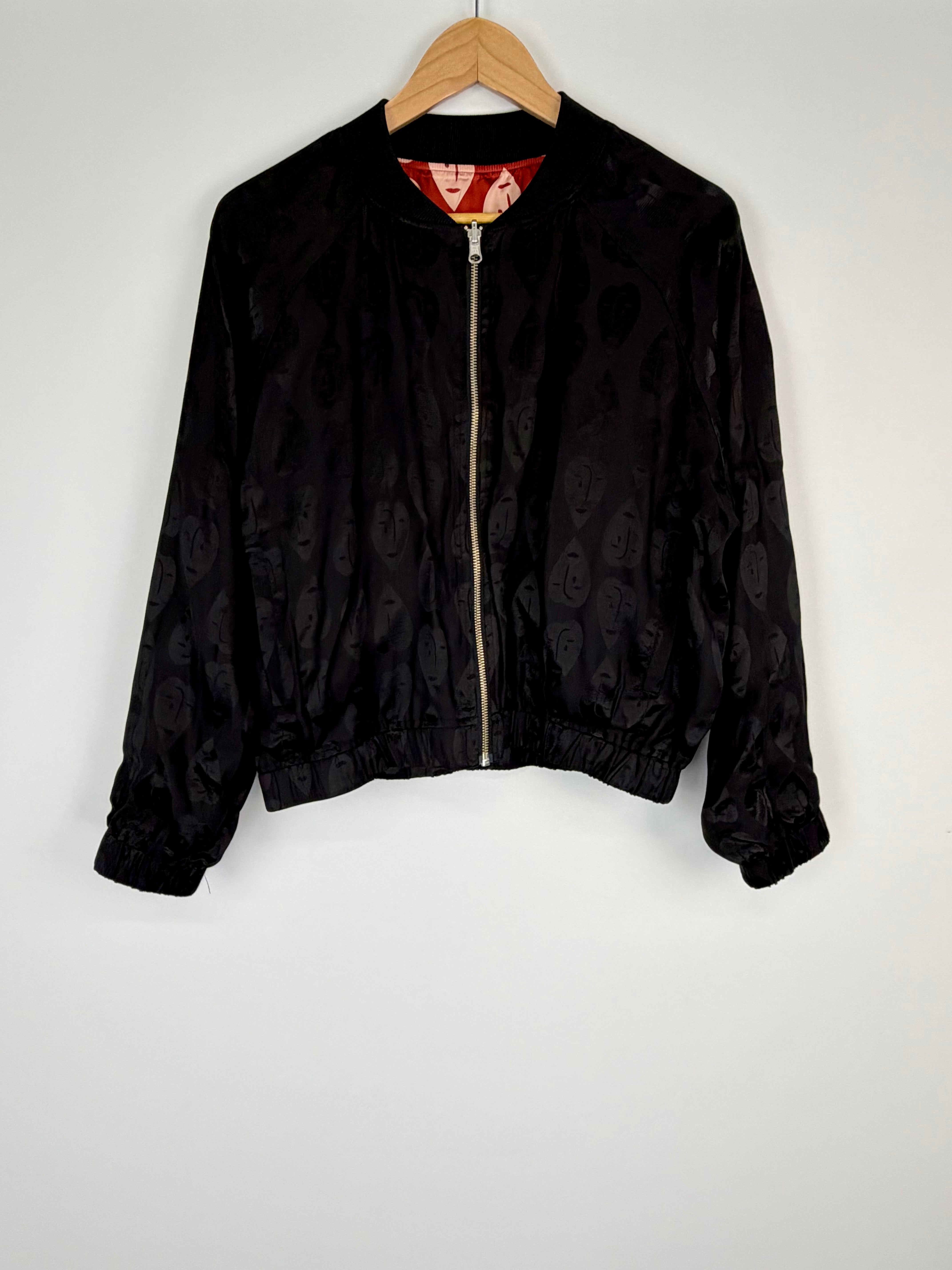 Gorman x Claire Johnson 'Weeping Hearts' Reversible Satin Bomber - AU12