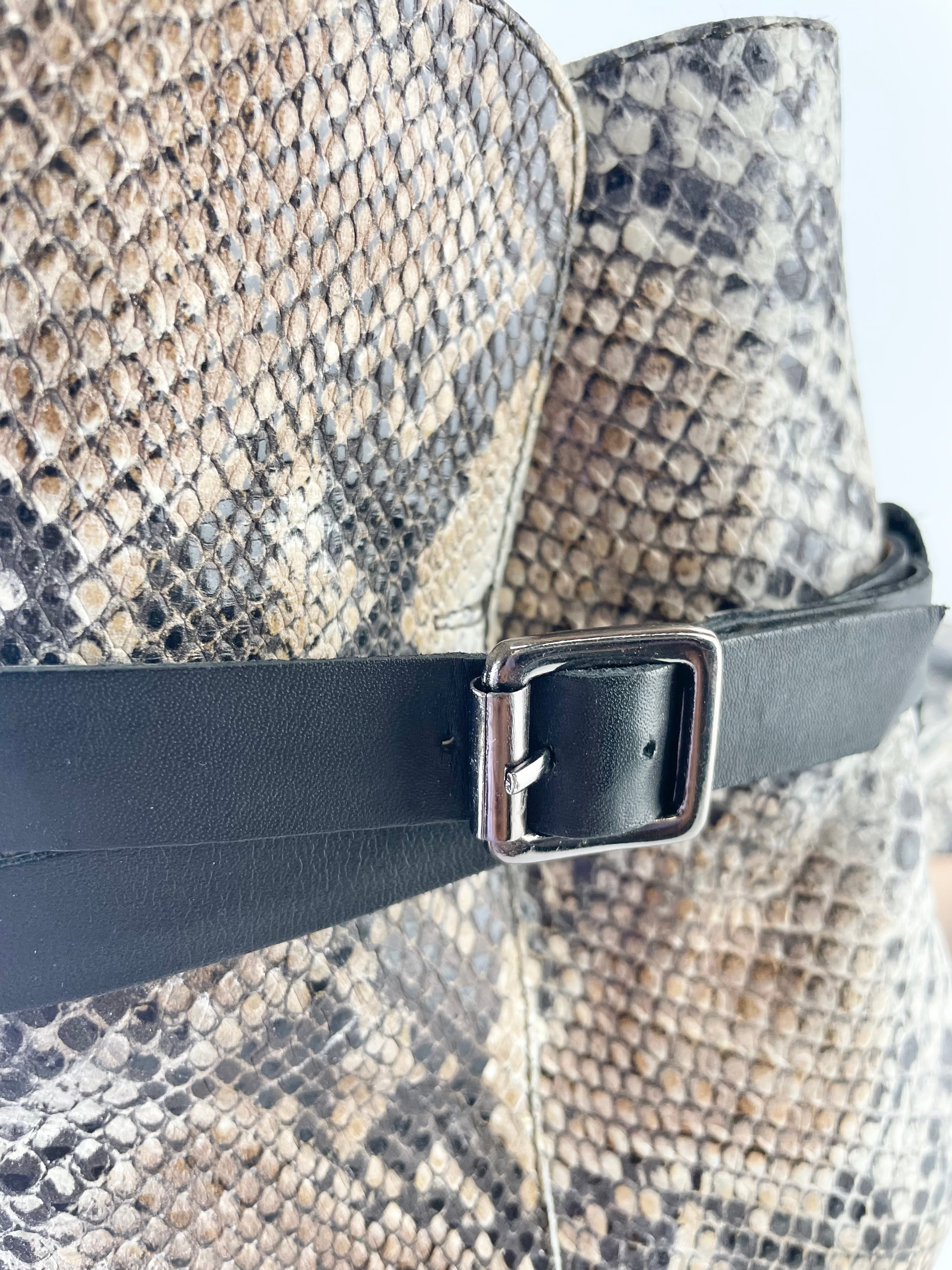 Trenery Snakeskin Textured Ankle Boots - EU41
