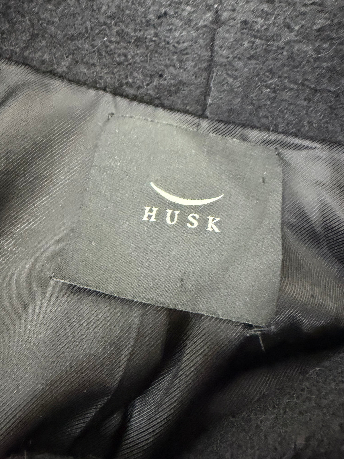 Husk Black Wool Asymmetrical Cowl Neck Coat - AU4/6