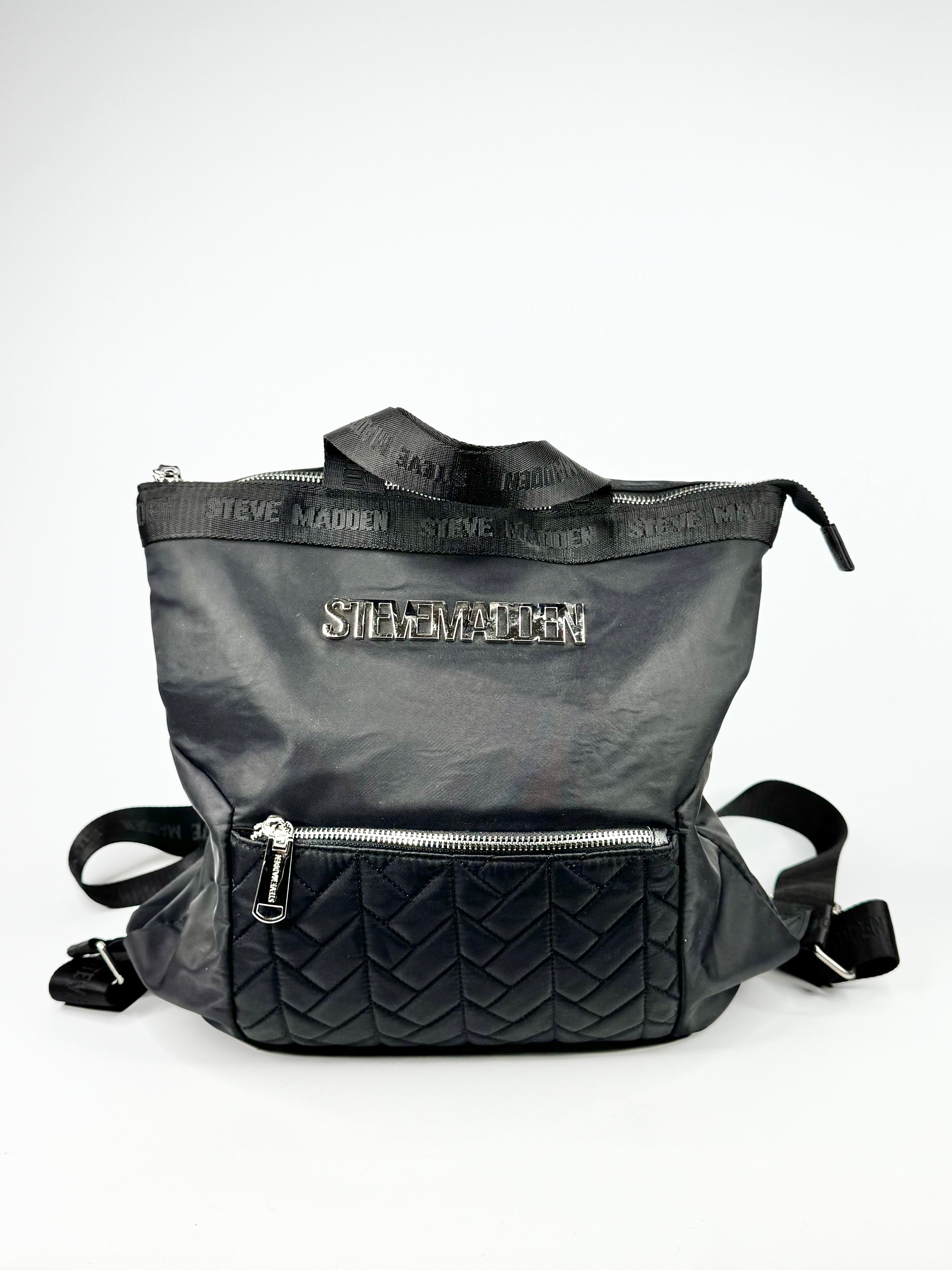 Steve Madden Black Nylon Backpack
