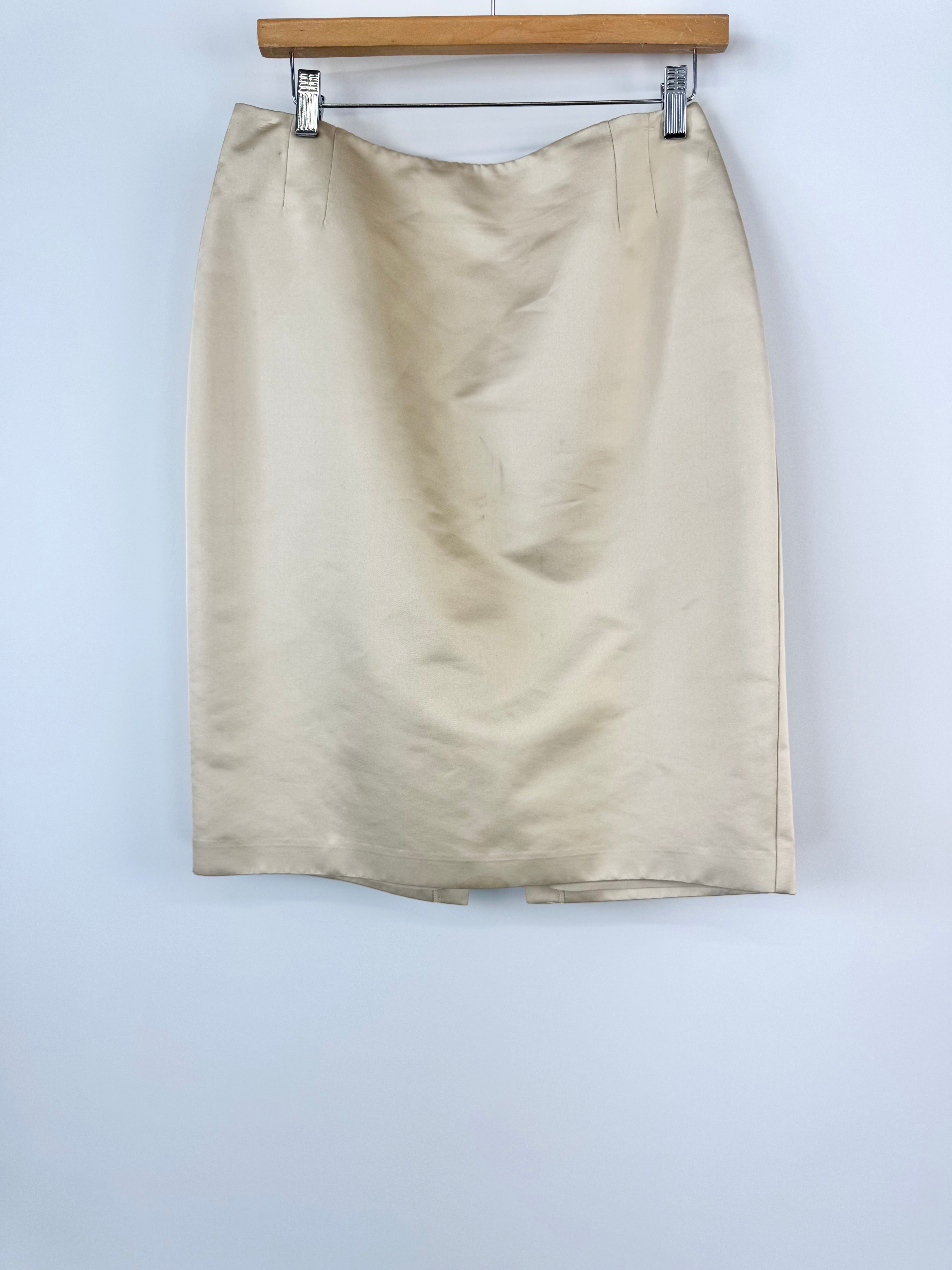 Anthea Crawford Pale Gold Knee Length Skirt - AU10